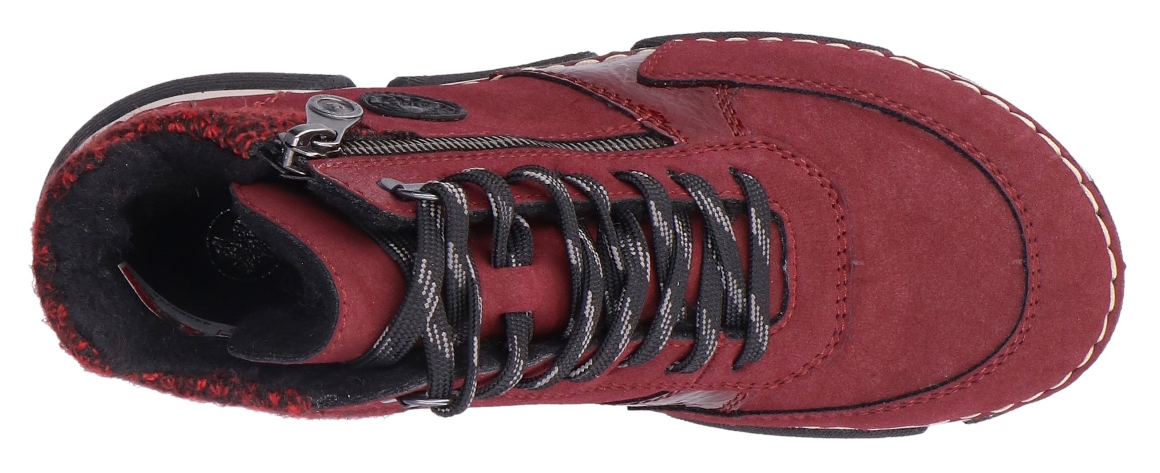 Rieker Winterboots  Schnürstiefelette, Schnürboots mit Textil-Besatz am Schaftrand
