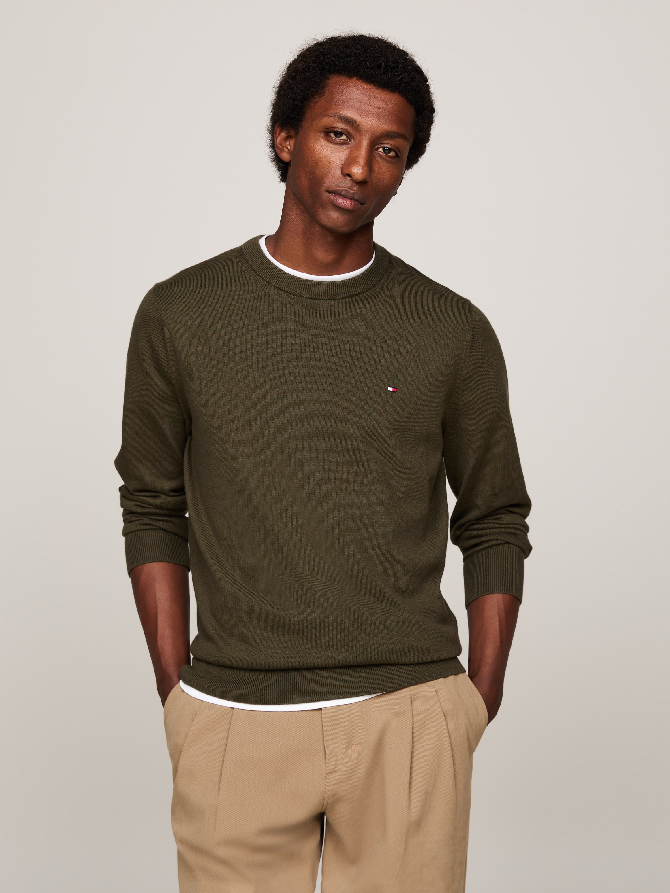 Tommy Hilfiger Rundhalspullover »PIMA ORG CTN CASHMERE CREW NECK«