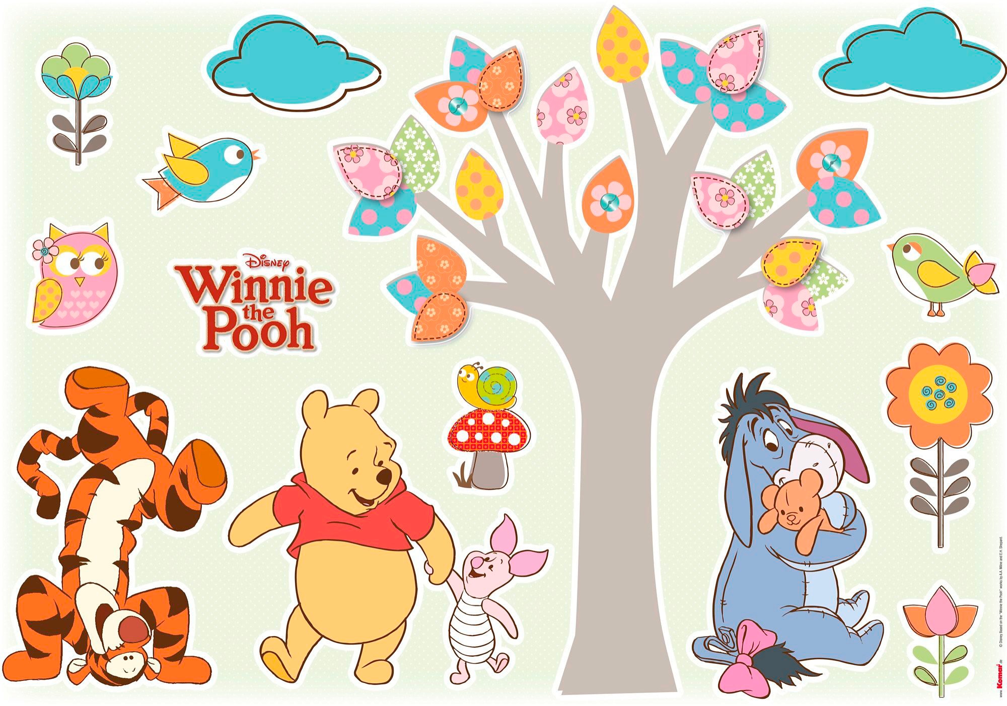 Image of Komar Wandtattoo "Winnie the Pooh Nature Lovers - Grösse 50 x 70 cm" selbstklebend, Wandsticker, Kinderzimmer