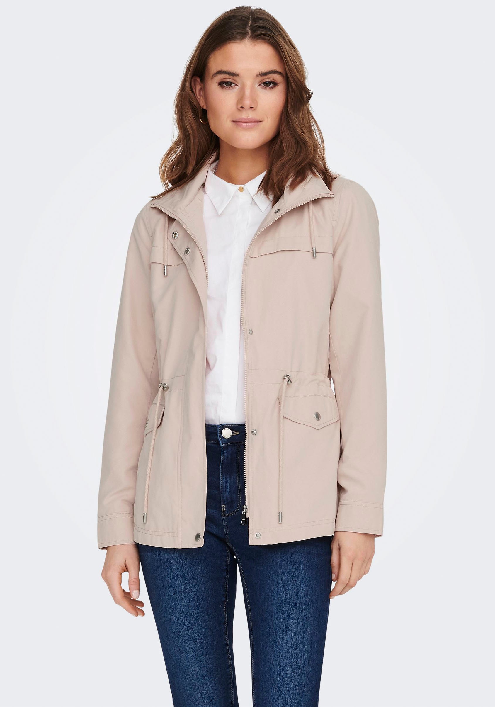 Image of ONLY Parka "ONLNEWSTARLINE SPRING JACKET CC OTW" mit Kapuze mit durchgehendem und verdecktem Reissverschluss
