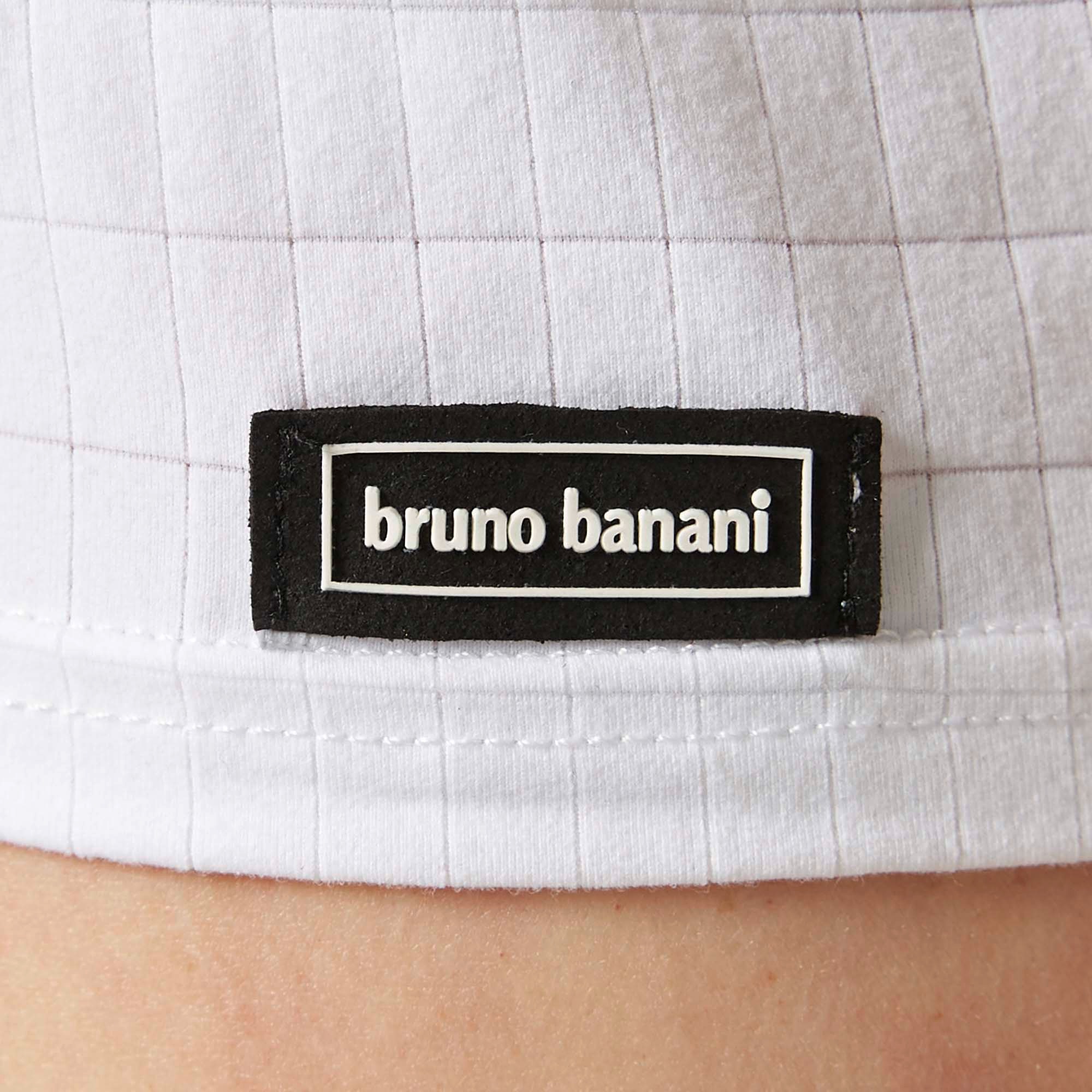 Bruno Banani Shirt à col rond »CHECK LINE 2.0« hüftbedeckend, elastisch