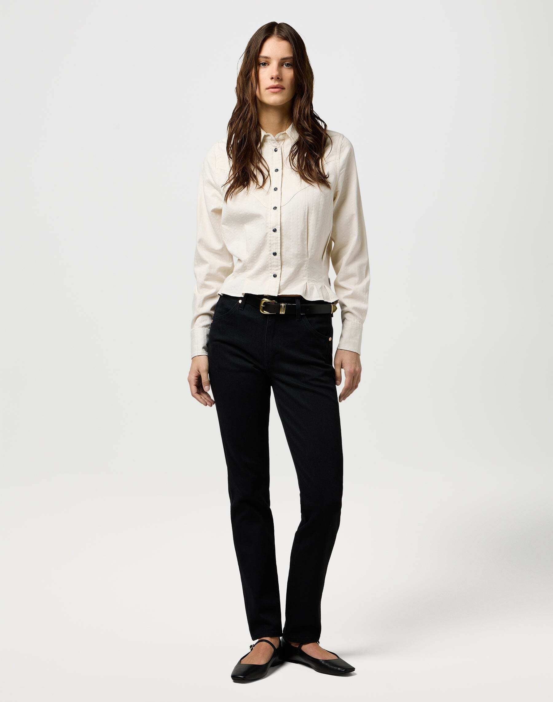 Wrangler Langarmbluse »WRANGLER Langarmhemd Femme Peplum Shirt«
