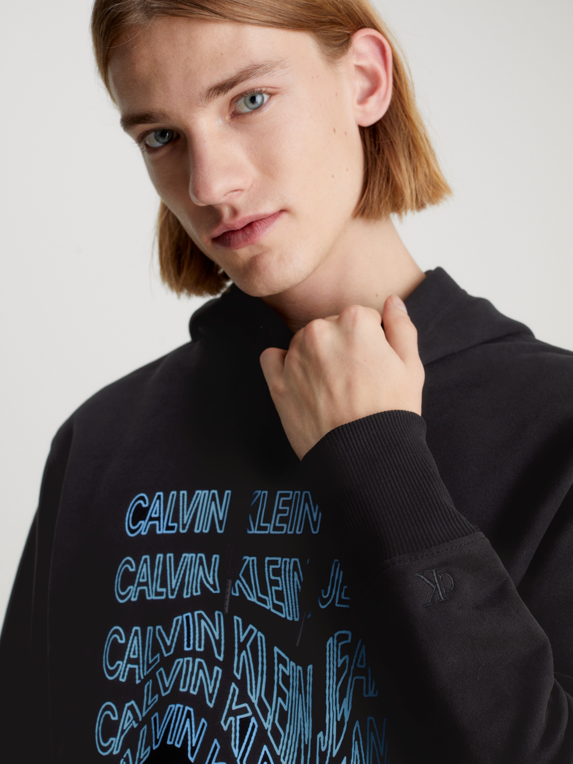 Calvin Klein Jeans Kapuzensweatshirt »INSTITUTIONAL WARP HOODIE«, mit Logodruck