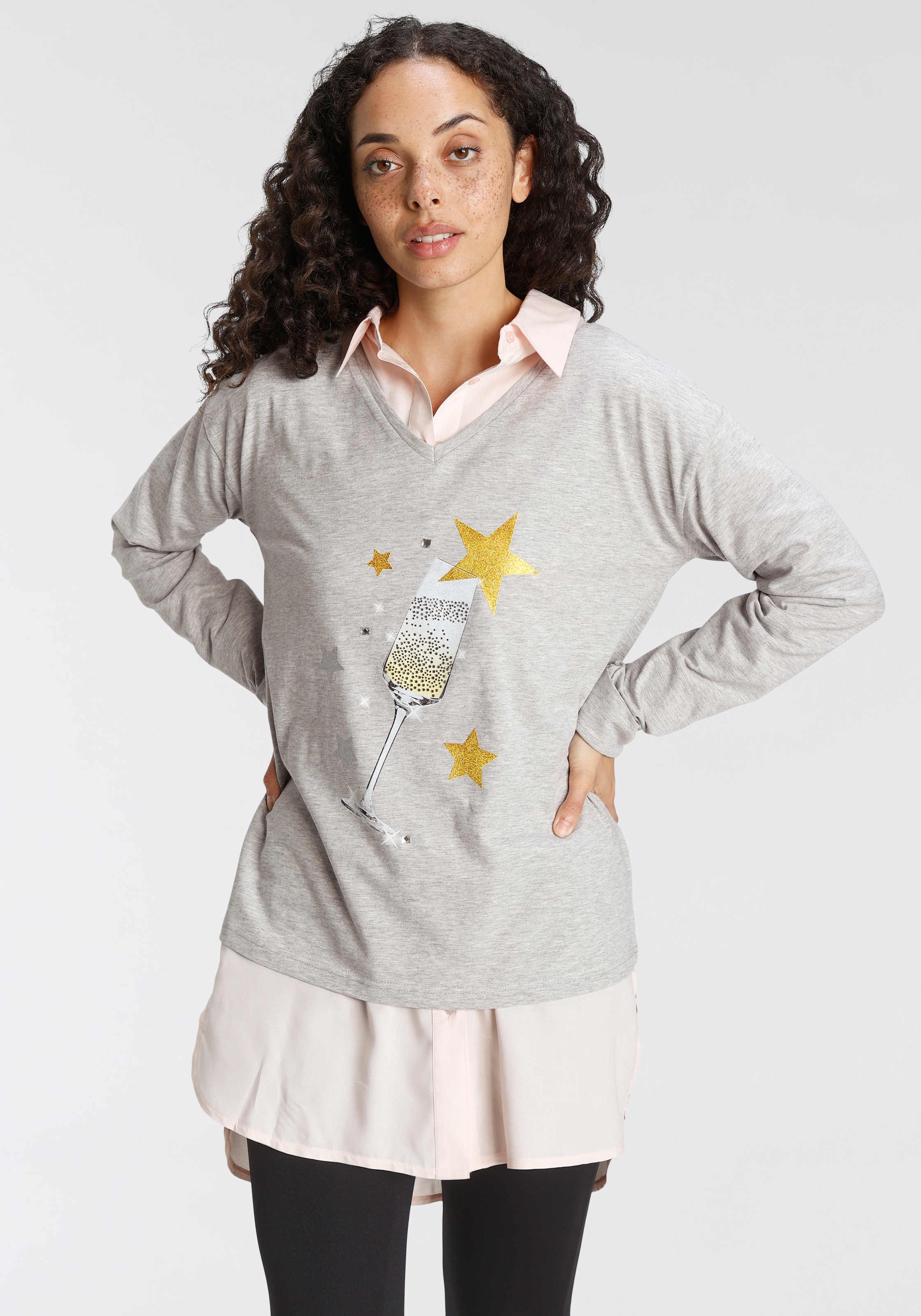Boysen's Langarmshirt, mit festlichem Pailletten- Motiv kaufen
