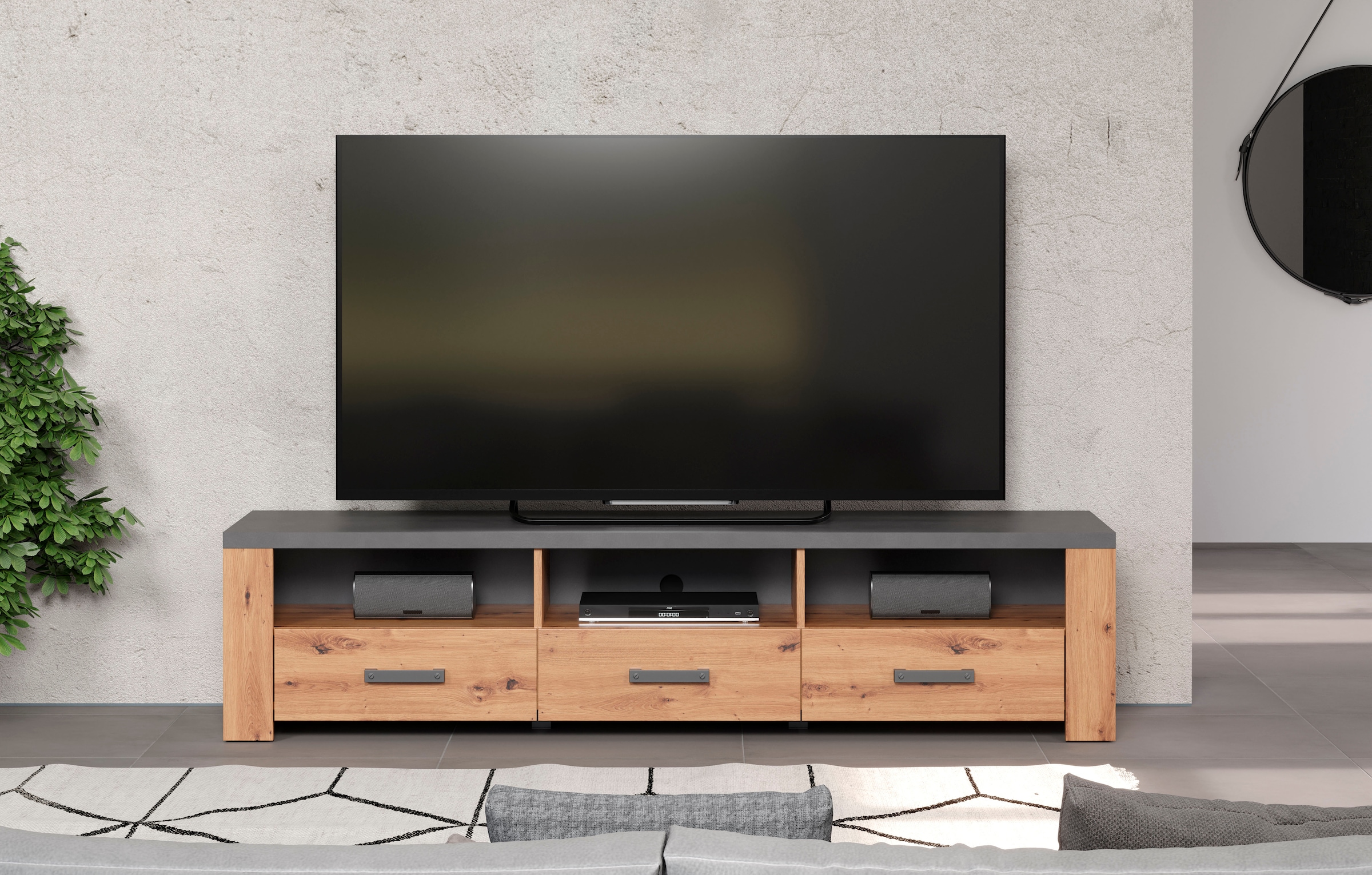 TV-Board »Ambres«, (1 St.), matte Echtholzoptik, ca. Masse BxH: 180x43 cm, TV Schrank,...