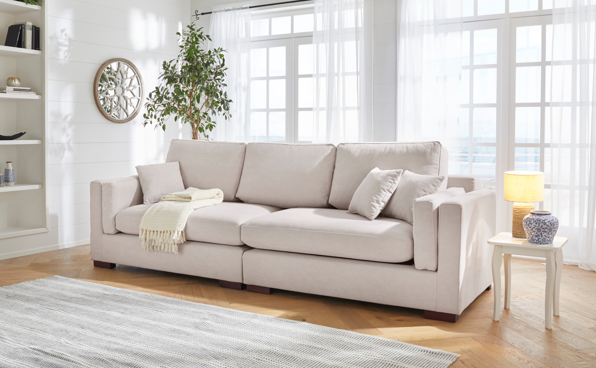 Home affaire Big-Sofa »Fresh Pond«, in vielen Bezugsqualitäten und Farben, B /T/H: 290/96/95 cm versandkostenfrei auf