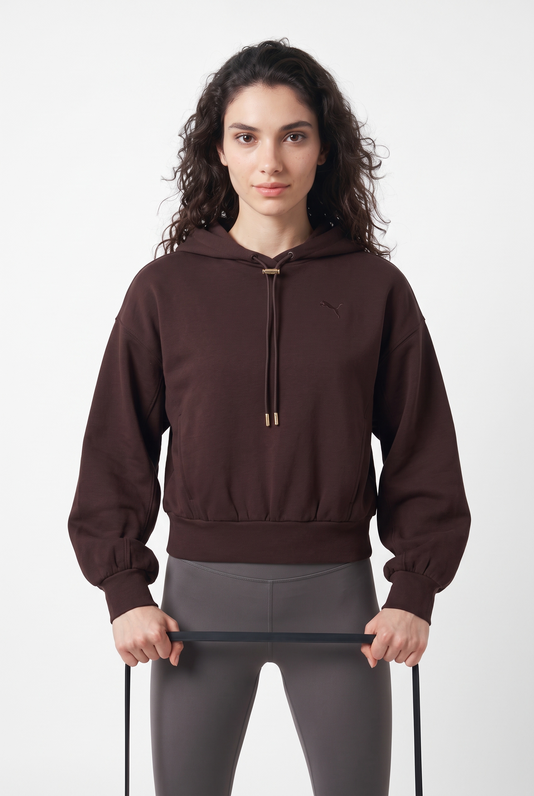 Image of PUMA Kapuzensweatshirt "HER RELAXED HOODIE FL", mit Kängurutasche, unifarben, Relaxed Fit