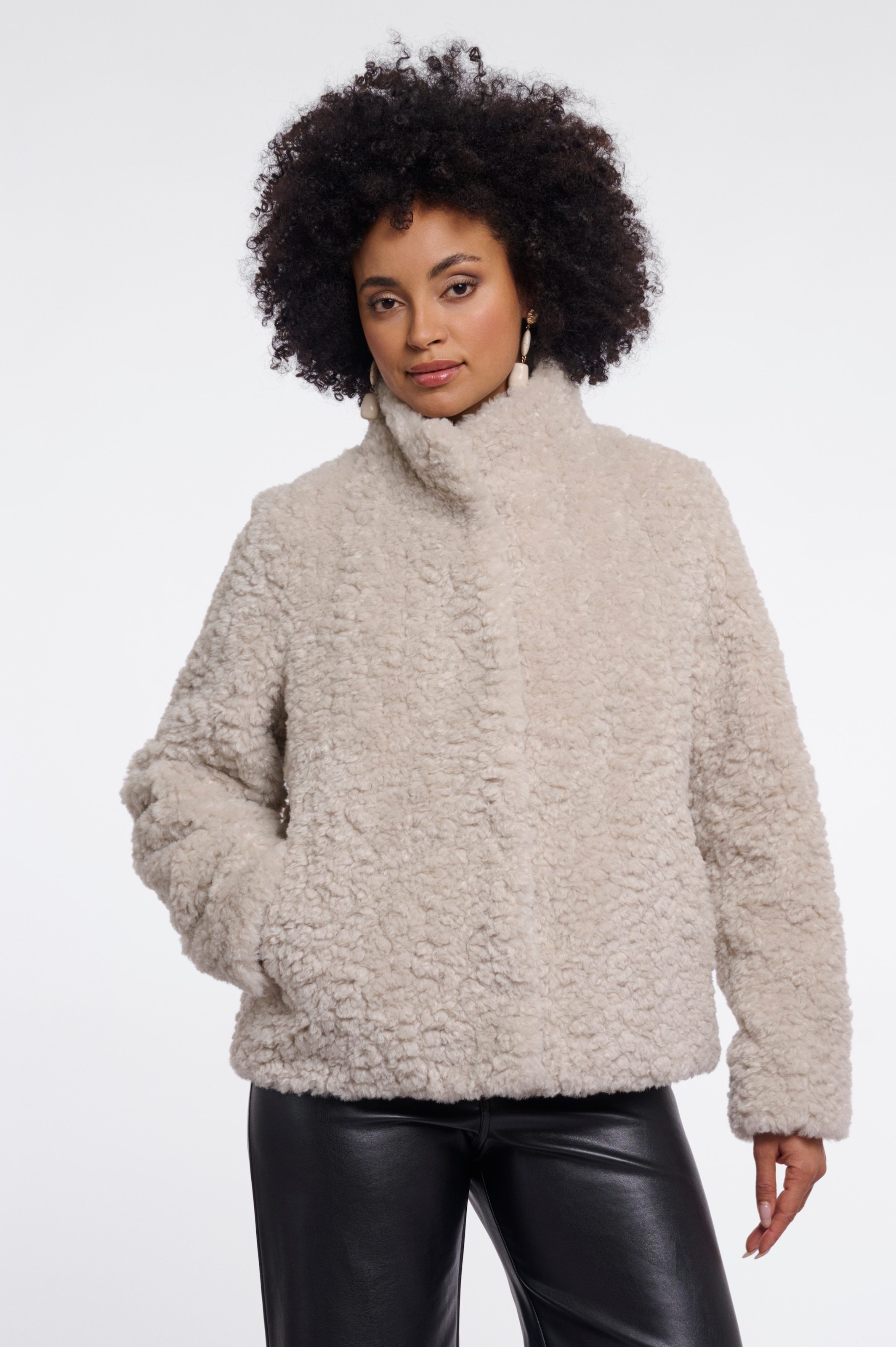 Image of Rino & Pelle Kurzjacke "KION" ohne Kapuze in Fell-Optik