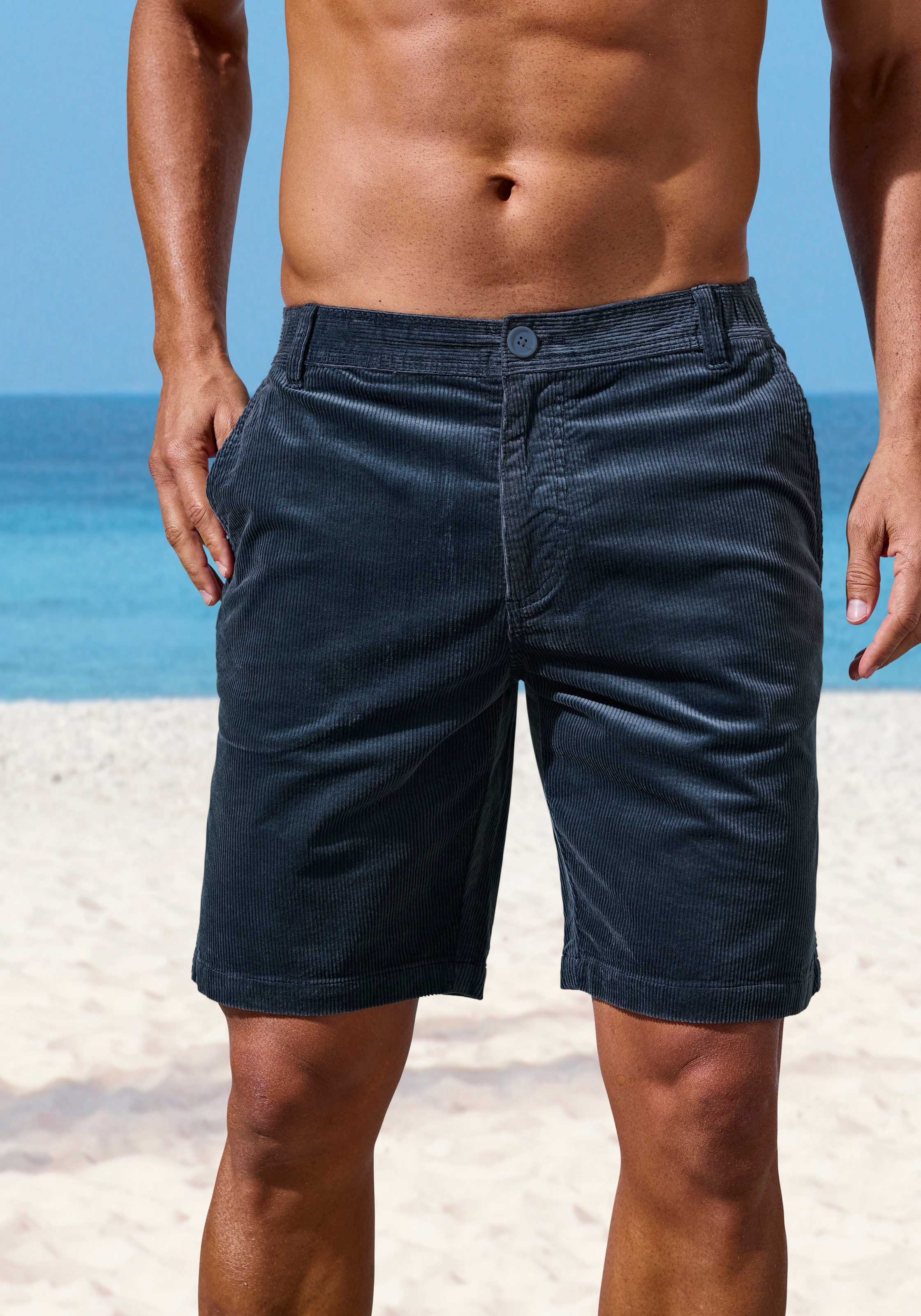 Image of H.I.S Shorts "Bermuda, kurze Cordhose in Regular-fit bis Grösse 42" aus elastischer Cord-Qualität