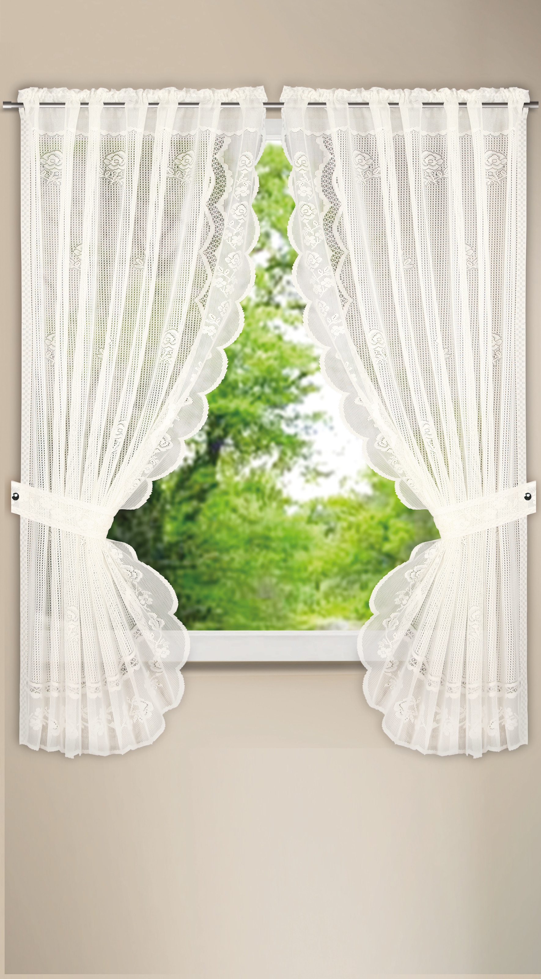 Image of WILLKOMMEN ZUHAUSE by ALBANI GROUP Gardine »Meran«, (1 St.), Seitenschalgarnitur mit Raffhalter bei Ackermann Versand Schweiz