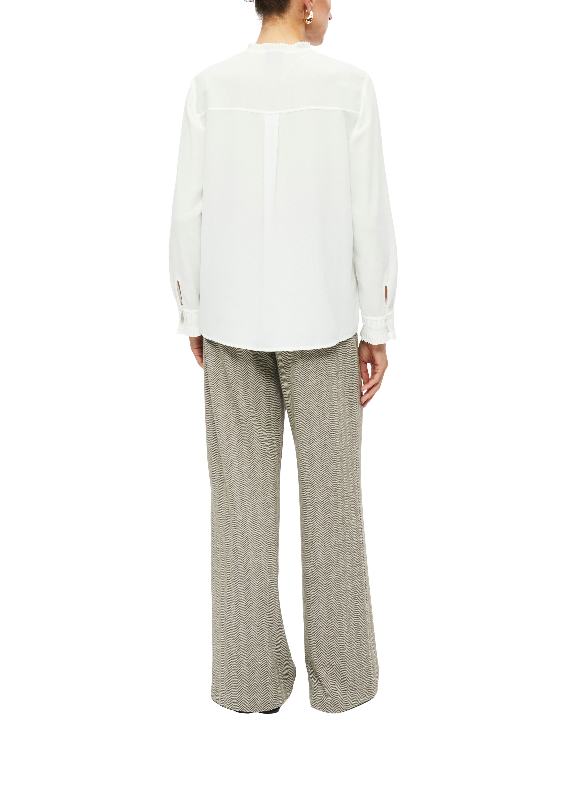 s.Oliver BLACK LABEL Pantalon en tissu  avec motif chevrons et bande élastique
