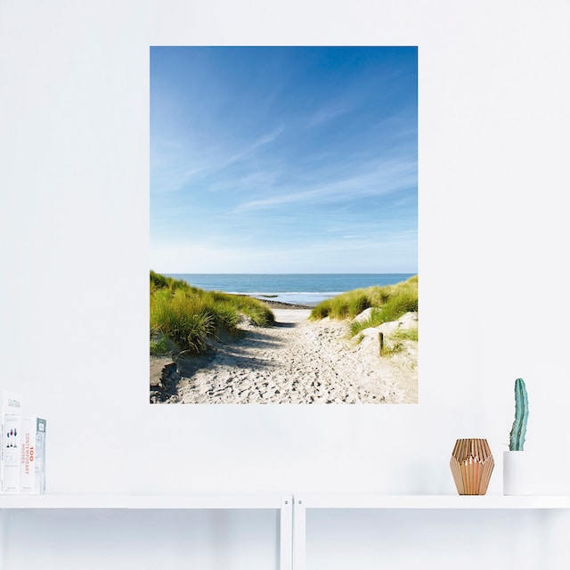 Artland Wandbild »Strand mit Sanddünen und Weg zur See«, Strand, (1 St.),  als Alubild, Leinwandbild, Wandaufkleber oder Poster in versch. Grössen  jetzt kaufen