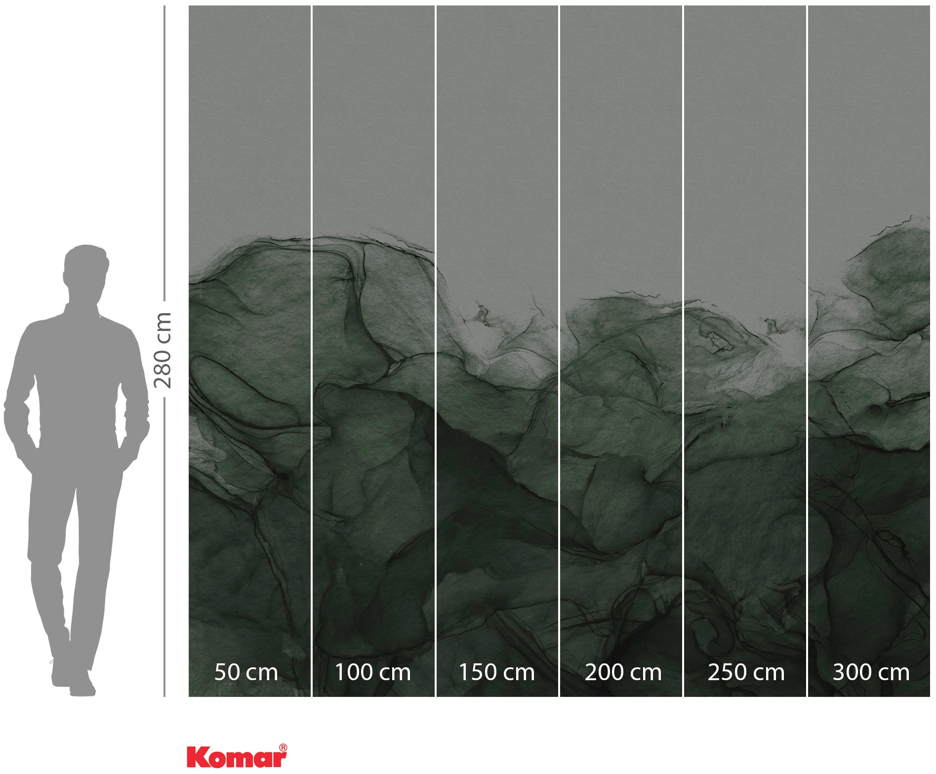 Komar Papier peint intissé »Digitaldruck Vlies -  Green Dust - Grösse 300 x 280 cm« imprimé Wohnzimmer, Schlafzimmer