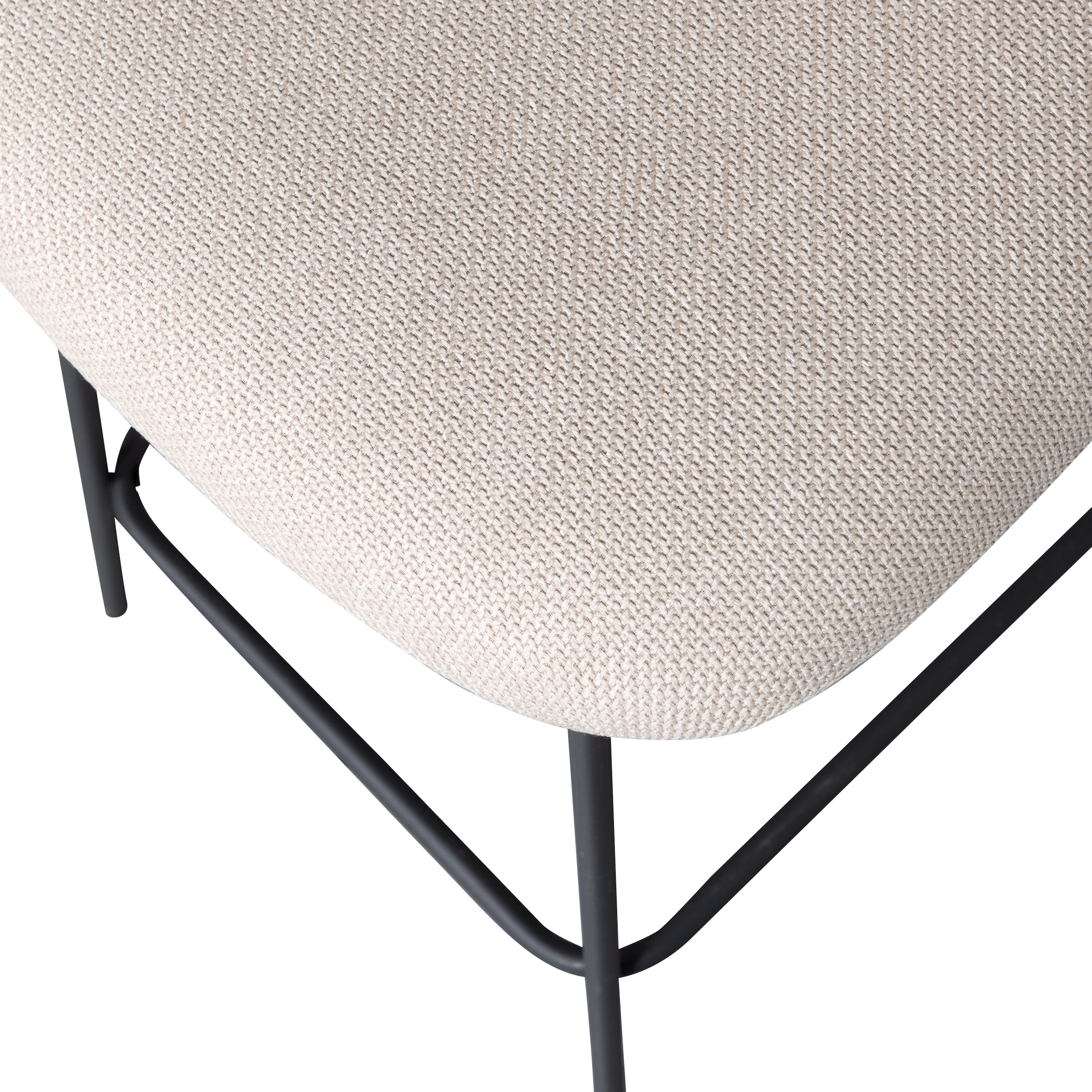 WOOOD Tabouret de bar »Kjeld mit Base-Gewebtem Bezug und Metallgestell B 46 x T 52 x H 93 cm« 2 cuis tlg. revêtement tissé avec effet mélangé 3D, capacité de charge 120 kg, facile d’entretien