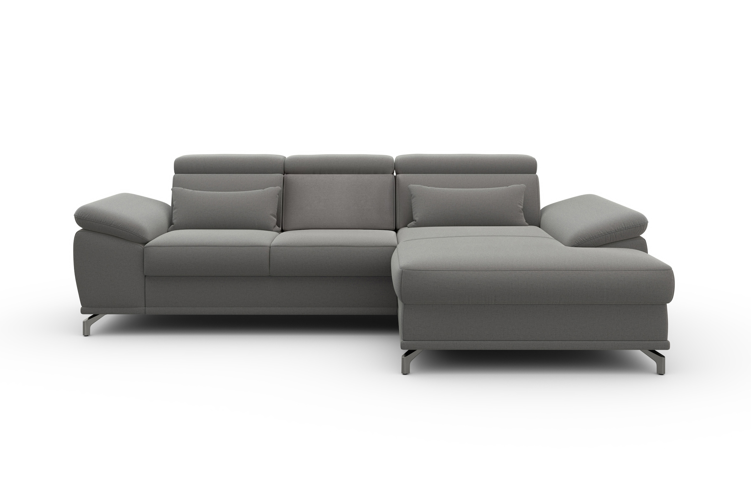 sit&more Ecksofa »Cabrio L-Form«, mit Sitztiefen- und Armteilverstellung sowie Federkern, 2 Nierenkissen