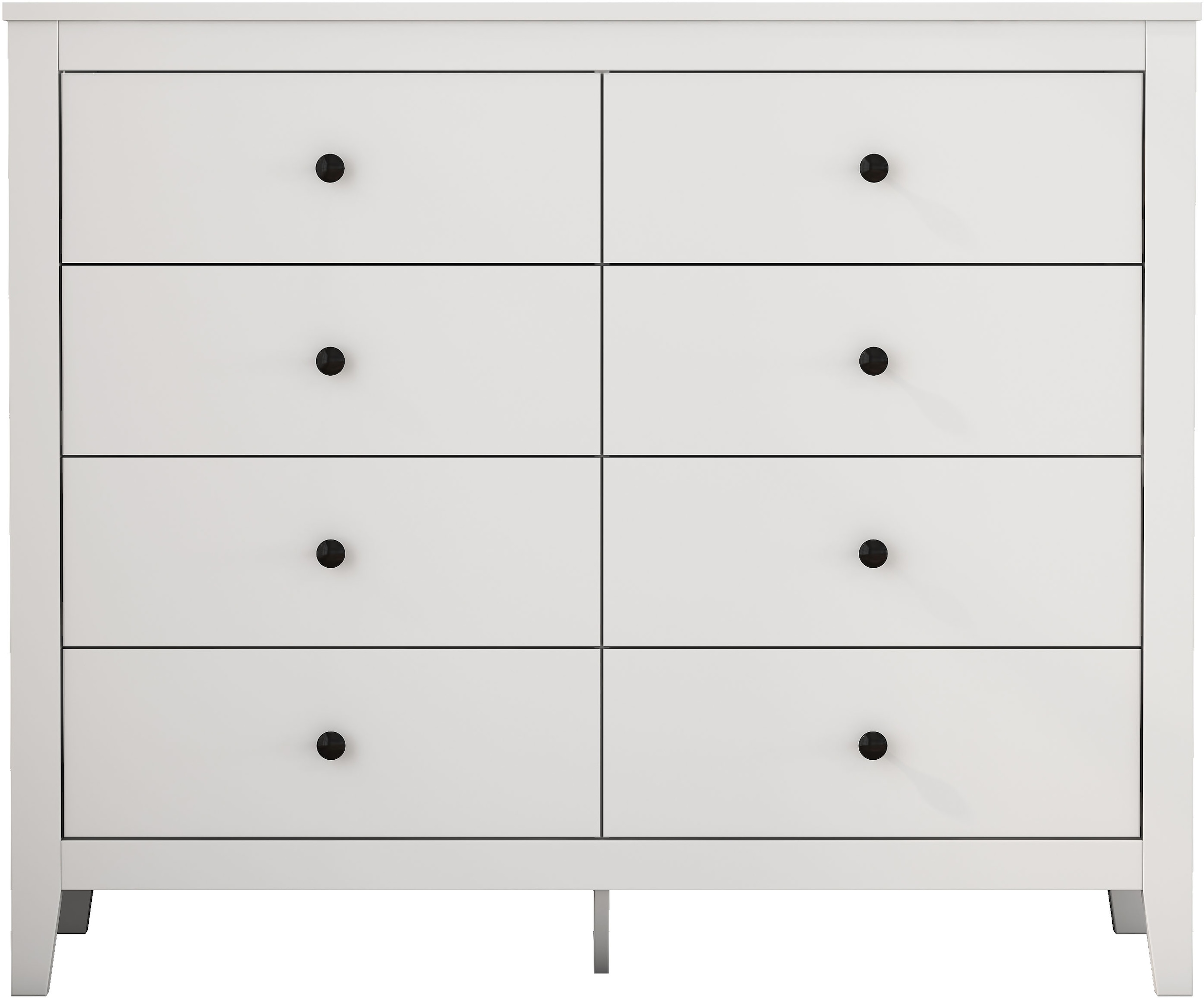 GOODproduct Schubkastenkommode »Borkum Sideboard mit 8 Schubladen Bestseller Landhaus weiss« schwarze Griffe aus Metall, 