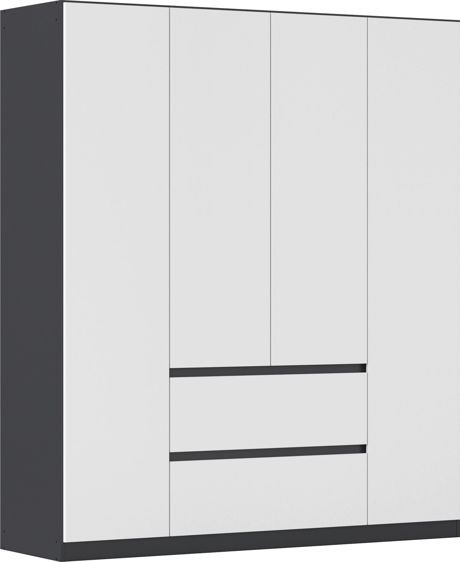 Image of rauch Drehtürenschrank "Schrank Garderobe MAINZ Breiten 91/136/181/226/271/315/360, Höhe 210cm" 3 verschiedene Ausstattungen BASIC/CLASSIC/PREMIUM (inkl. SOFT-CLOSE), grifflose Front, Aussentüren mit Push-to-Open Funktion MADE IN GERMANY