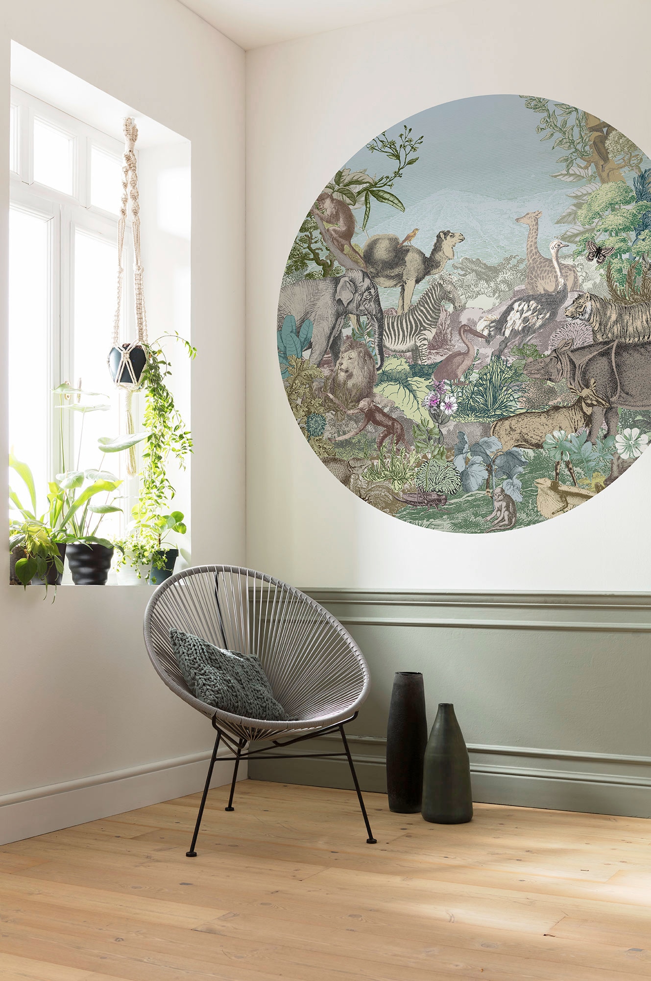 Komar Fototapete »Vlies selbstklebend - Animal Kingdom - Grösse 125 x 125 cm«, bedruckt, Wohnzimmer, Schlafzimmer