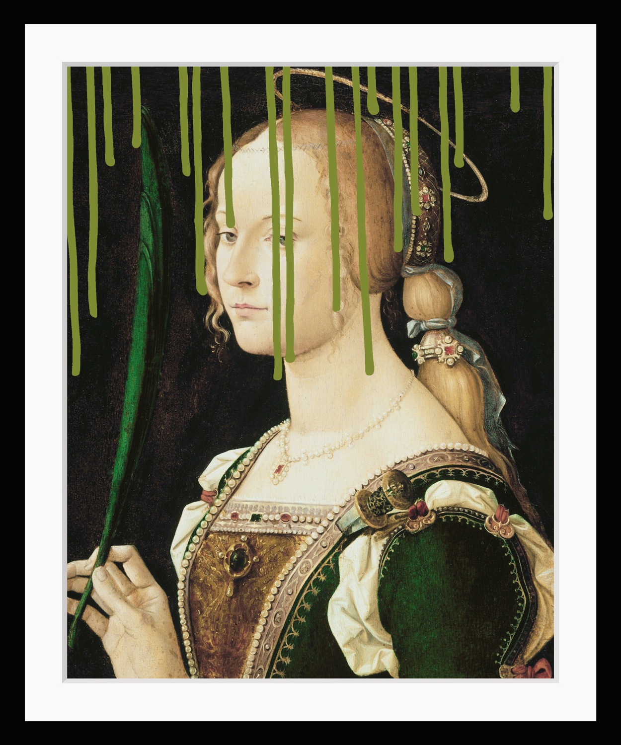 Image of queence Bild "Lissy mit Farbklecks" Bilder von Frauen Frau Gemälde Historische Persönlichkeiten Kunst HD Premium Poster-Druck inkl. Holzrahmen