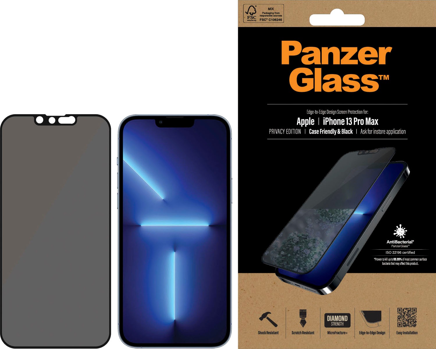 Image of PanzerGlass Displayschutzfolie »PanzerGlass E2E Privicy CF für iPhone 13 Pro Max« bei Ackermann Versand Schweiz