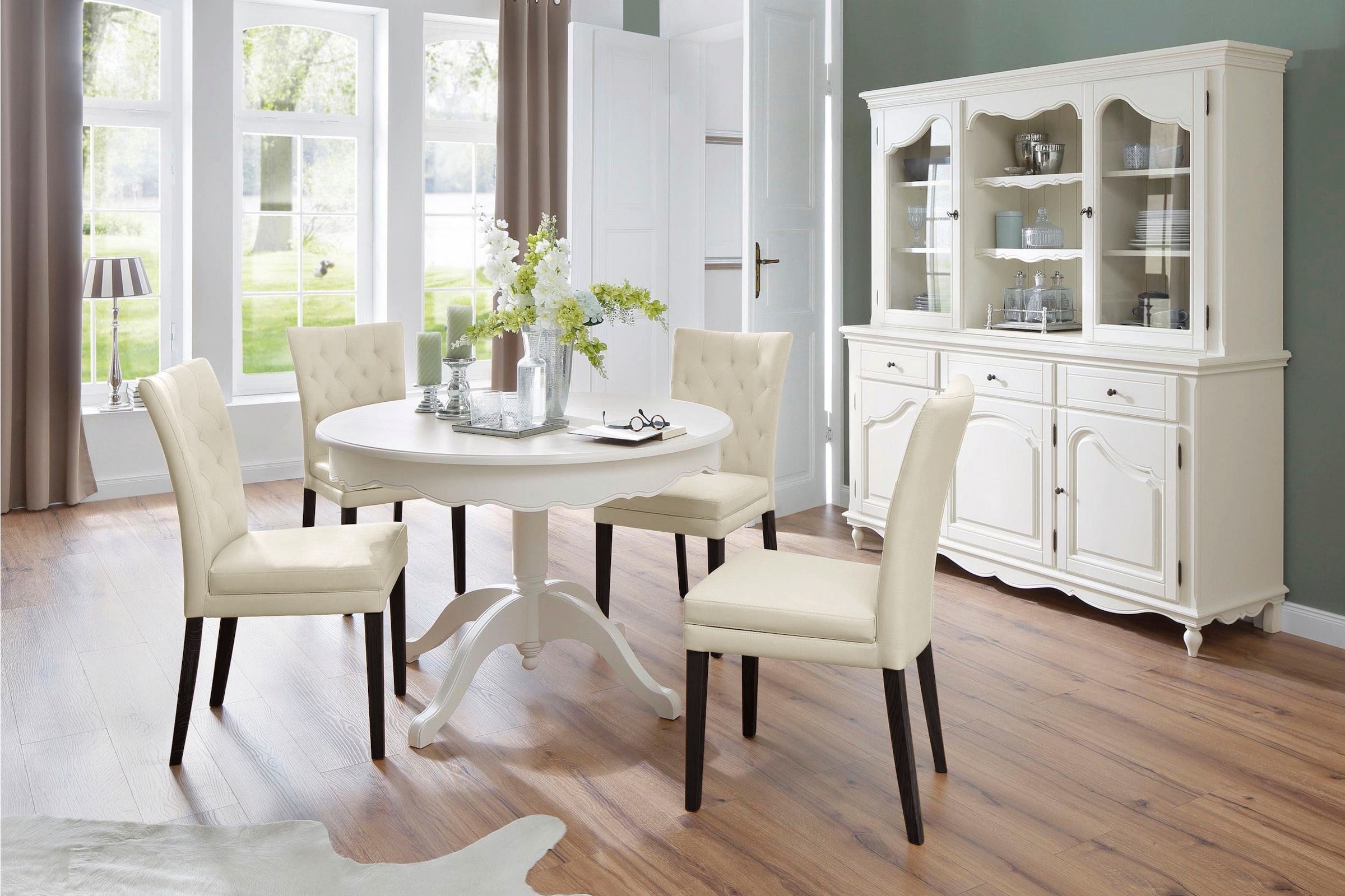 Home affaire 4-Fussstuhl »Colorado«, (Set), 2 St., Kunstleder, Beine aus Buche, wengefarben lackiert, Im 2er, 4er oder 6er-Set
