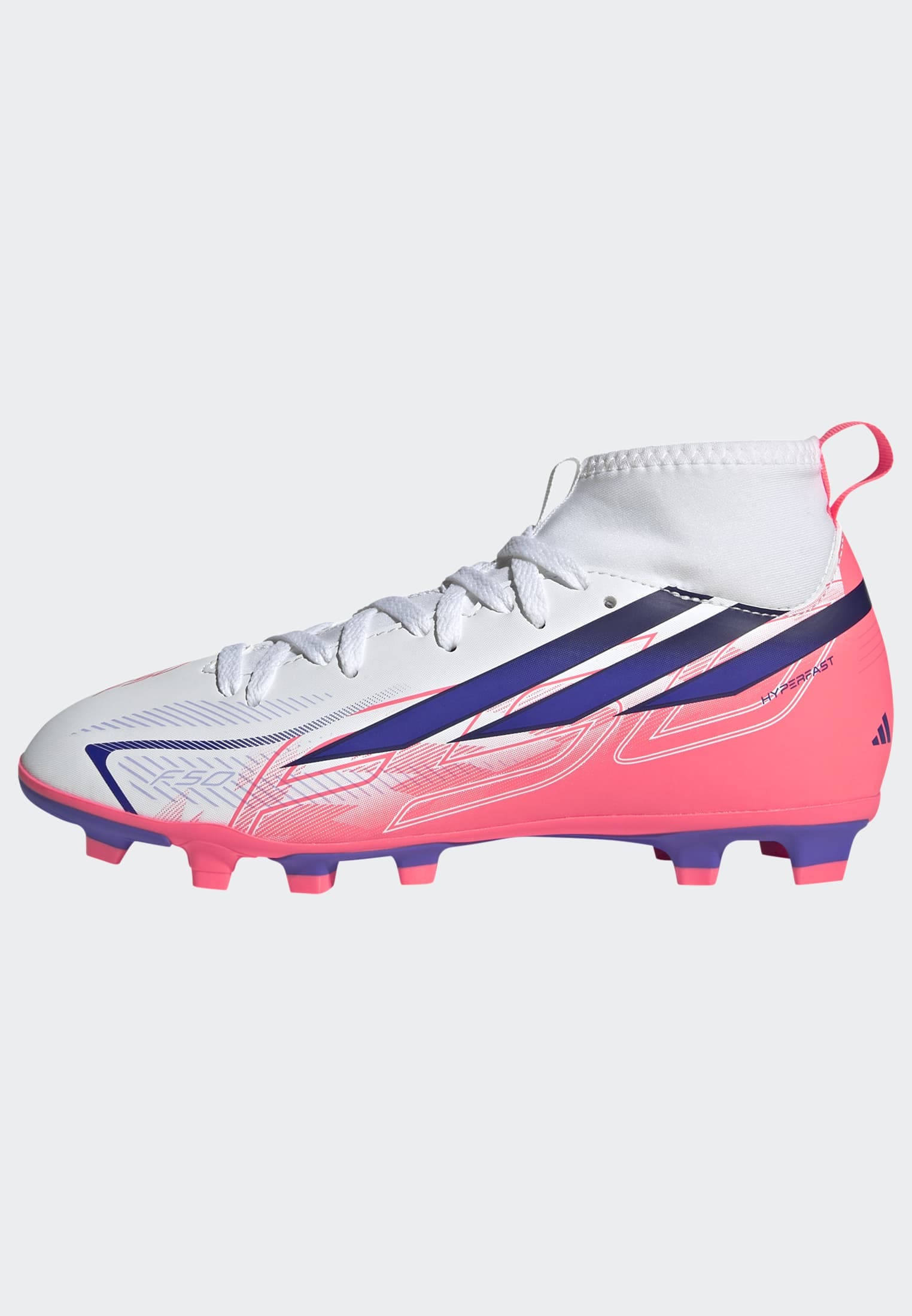 adidas Performance Chaussure de football »F50 HYPERFAST CLUB KIDS , FESTE BÖDEN/GEMISCHTE BÖDEN, HALBHOCH GESCHN«  adapté à de nombreux types de sols, pour adolescents et enfants