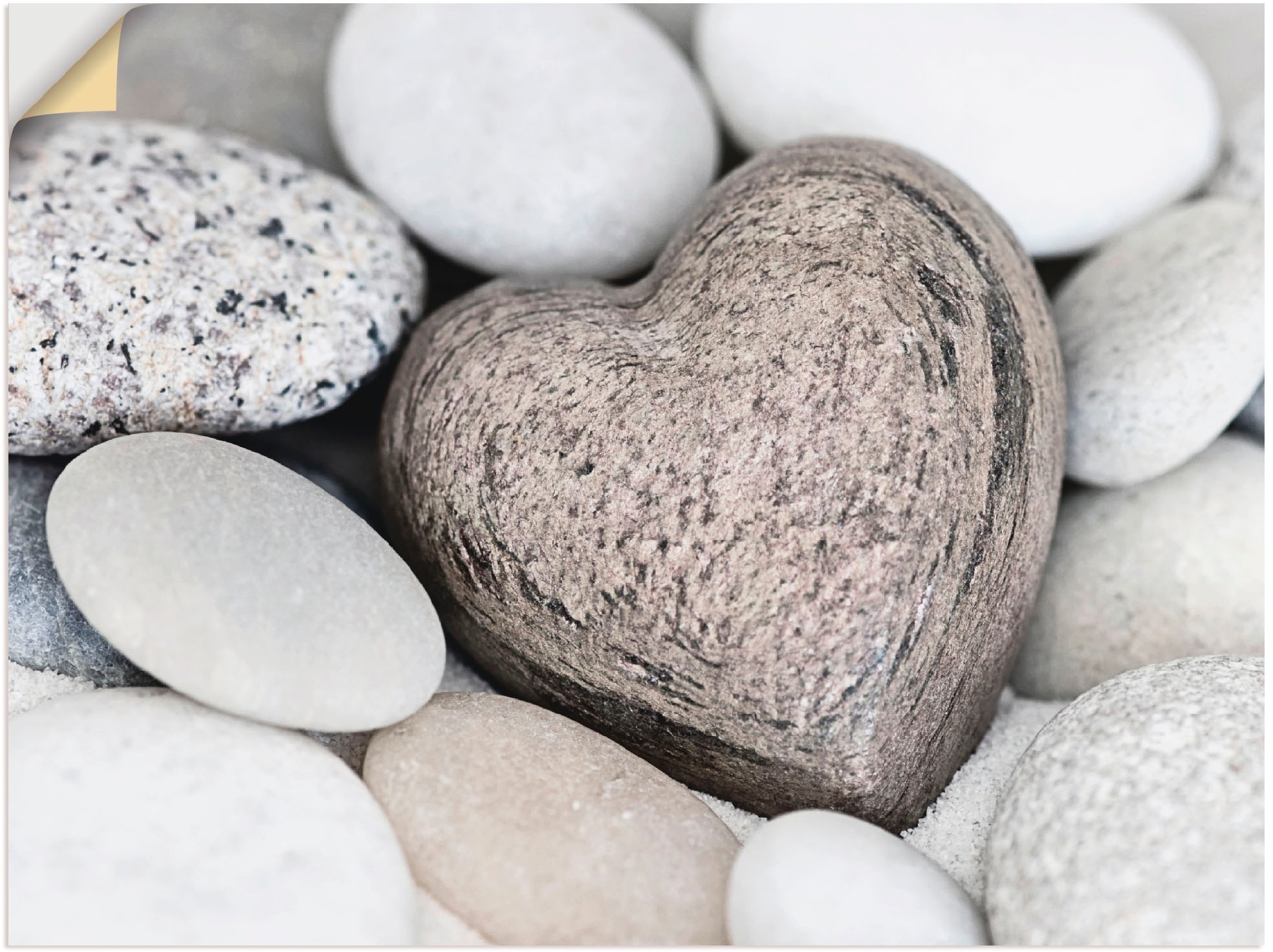 Image of Artland Wandbild »Steinherz«, Zen, (1 St.), in vielen Grössen & Produktarten - Alubild / Outdoorbild für den Aussenbereich, Leinwandbild, Poster, Wandaufkleber / Wandtattoo auch für Badezimmer geeignet bei Ackermann Versand Schweiz