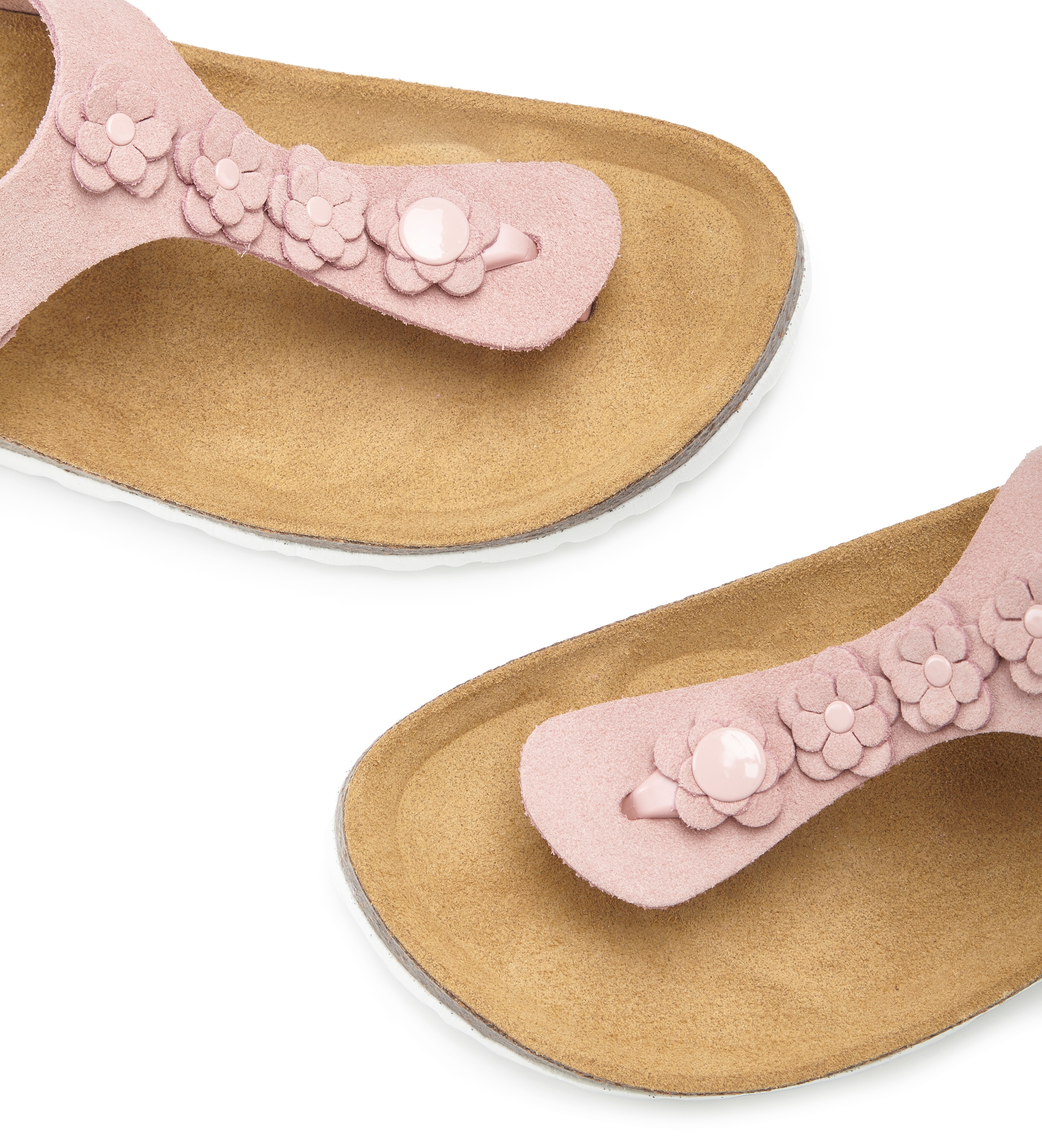 Vivance Pantolette »Mule, Sandale, offener Schuh, Sommerschuh,«  NOUVEAU en cuir avec semelle intérieure en liège et application fleurie