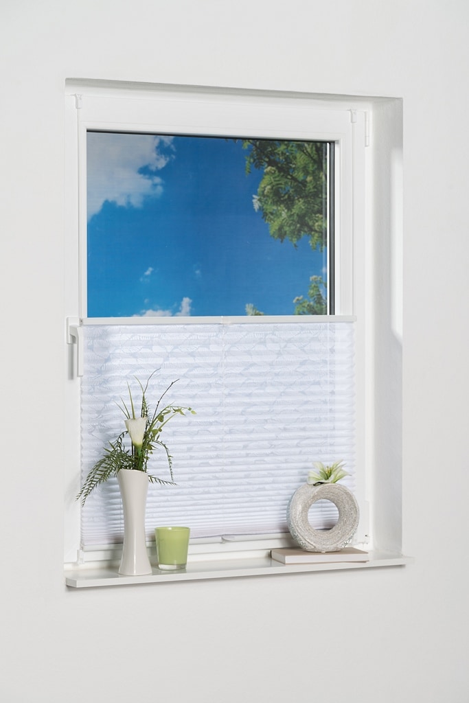 K-HOME Plissé »Capri« protection contre la lumière Aucun perçage requis Tissu burnout