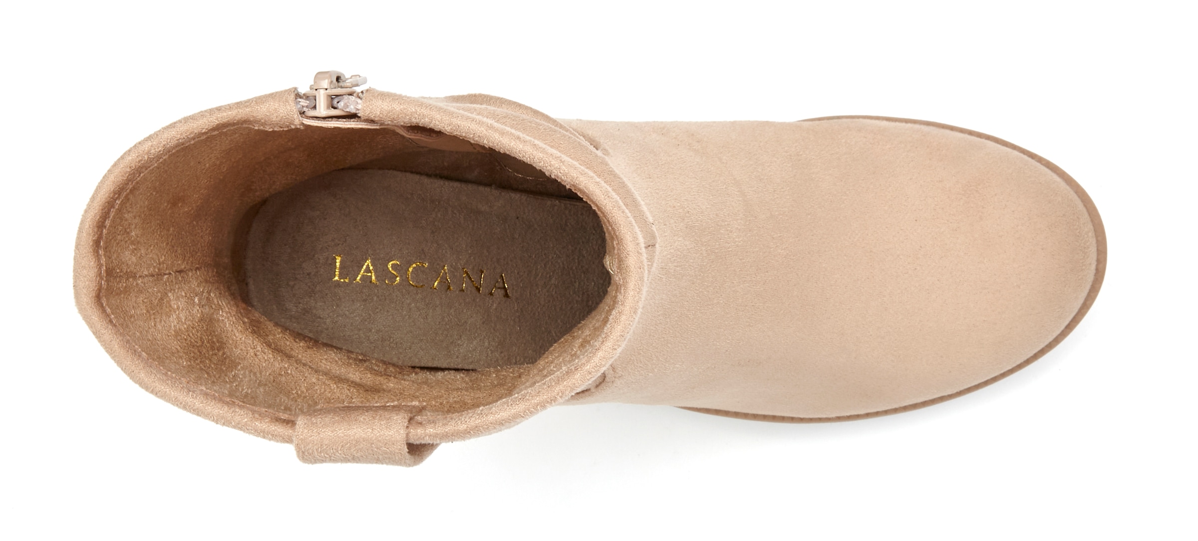 LASCANA Stiefelette »Stiefel, Keilstiefelette, Herbststiefelette,«  NEU mit innenliegendem Keilabsatz aus Velourslederimitat