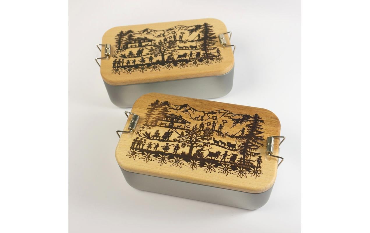   Boîte à lunch »Trendform Metall Swiss Tradition Braun Silber« 1 cuis tlg.