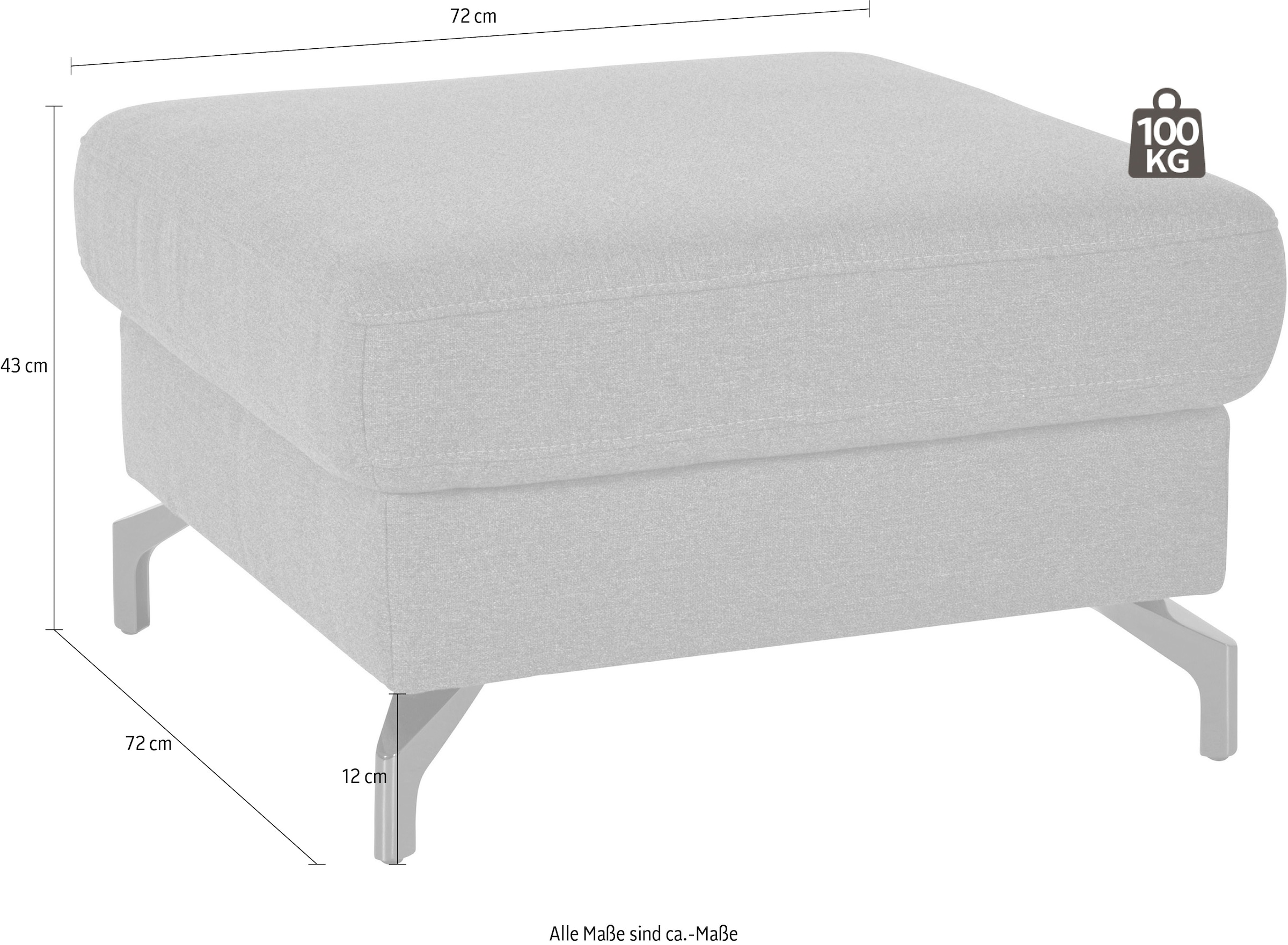 sit&more Hocker »Percy«, Fusshöhe 12 cm, wahlweise mit unterschiedlichen Fussfarben