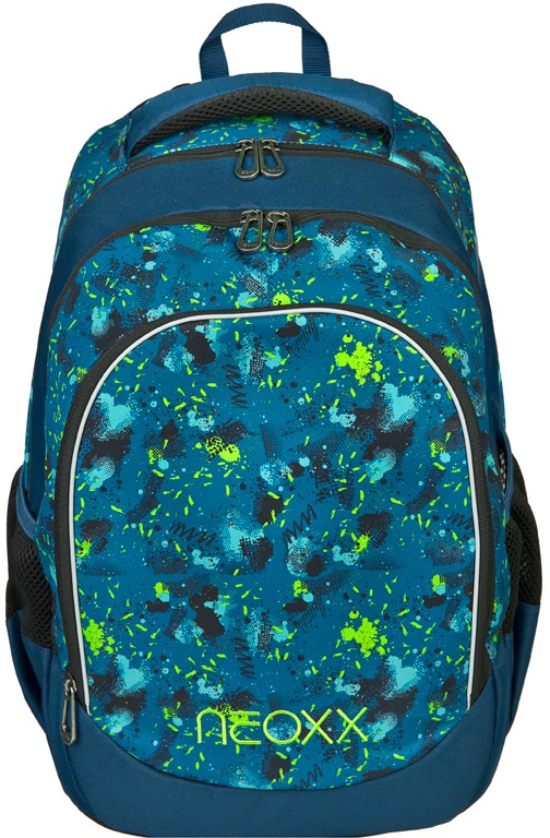 Image of neoxx Schulrucksack »Fly, Petrol Extrem«, Reflektionsnaht, aus recycelten PET-Flaschen bei Ackermann Versand Schweiz