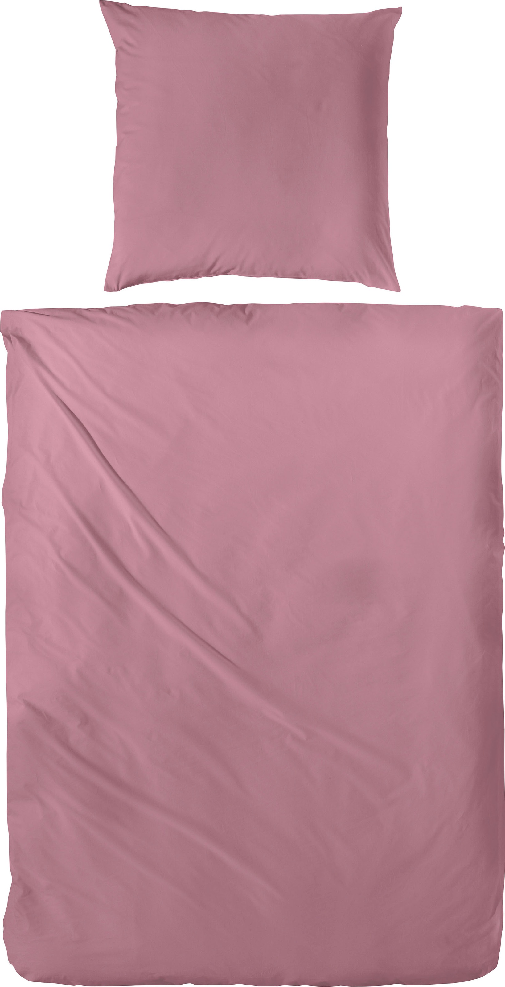 Primera Bettwäsche "Uni Luxus-Satin in Gr. 135x200, 155x220 oder 200x200 cm" 2 Stk. Bettwäsche aus Baumwolle, unifarbene Bettwäsche mit Reißverschluss
