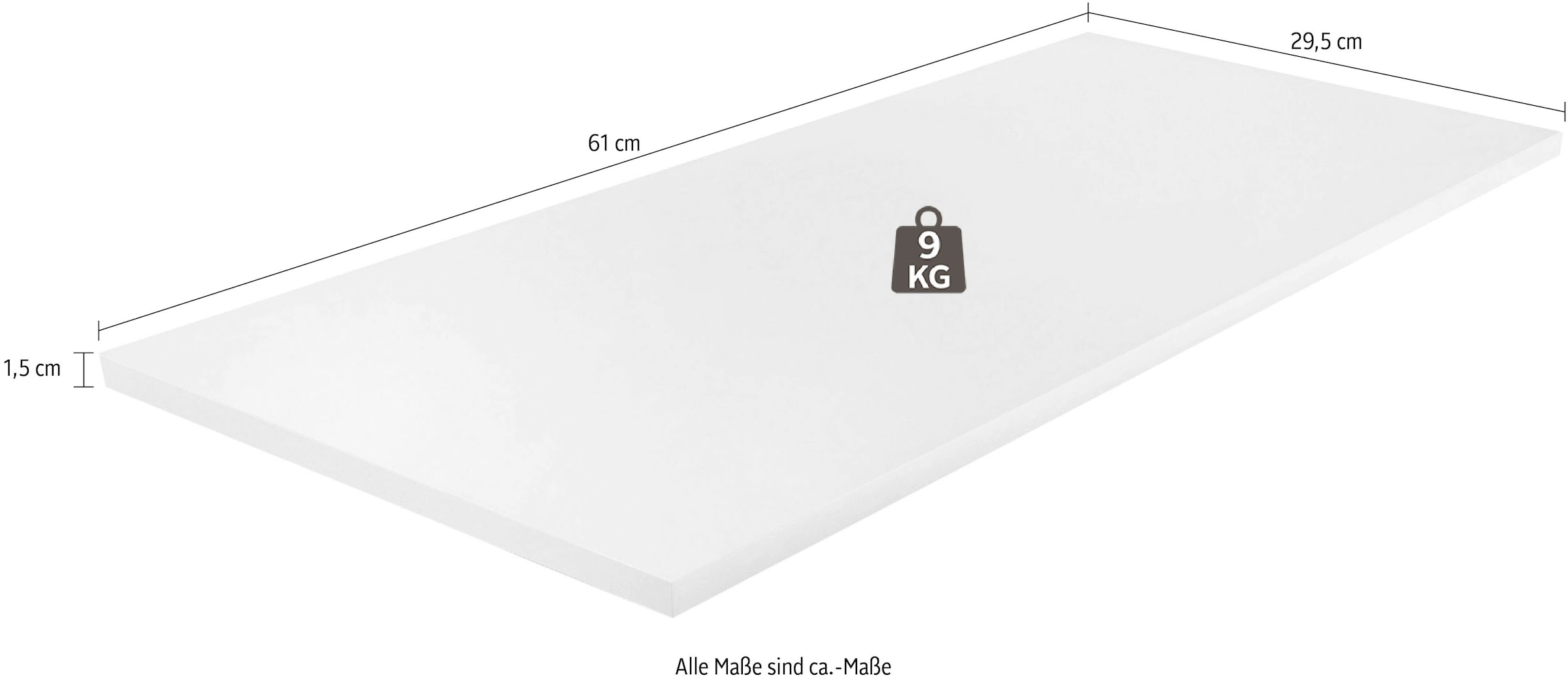 Procontour Tablette de rangement »CLARA« 2 cuis tlg. 1,5 cm d'épaisseur