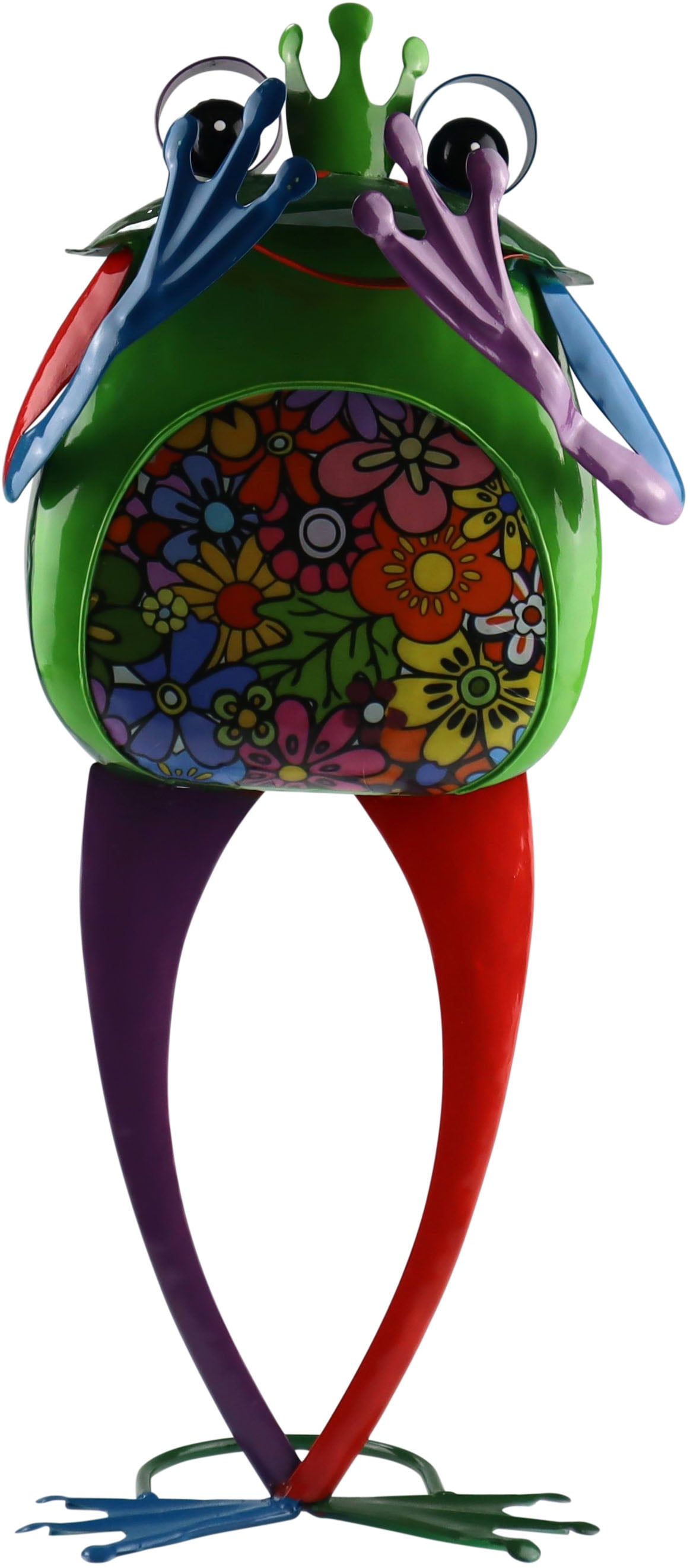 Image of AM Design Dekofigur "bunter Frosch aus Metall" handgefertigte Osterdekoration