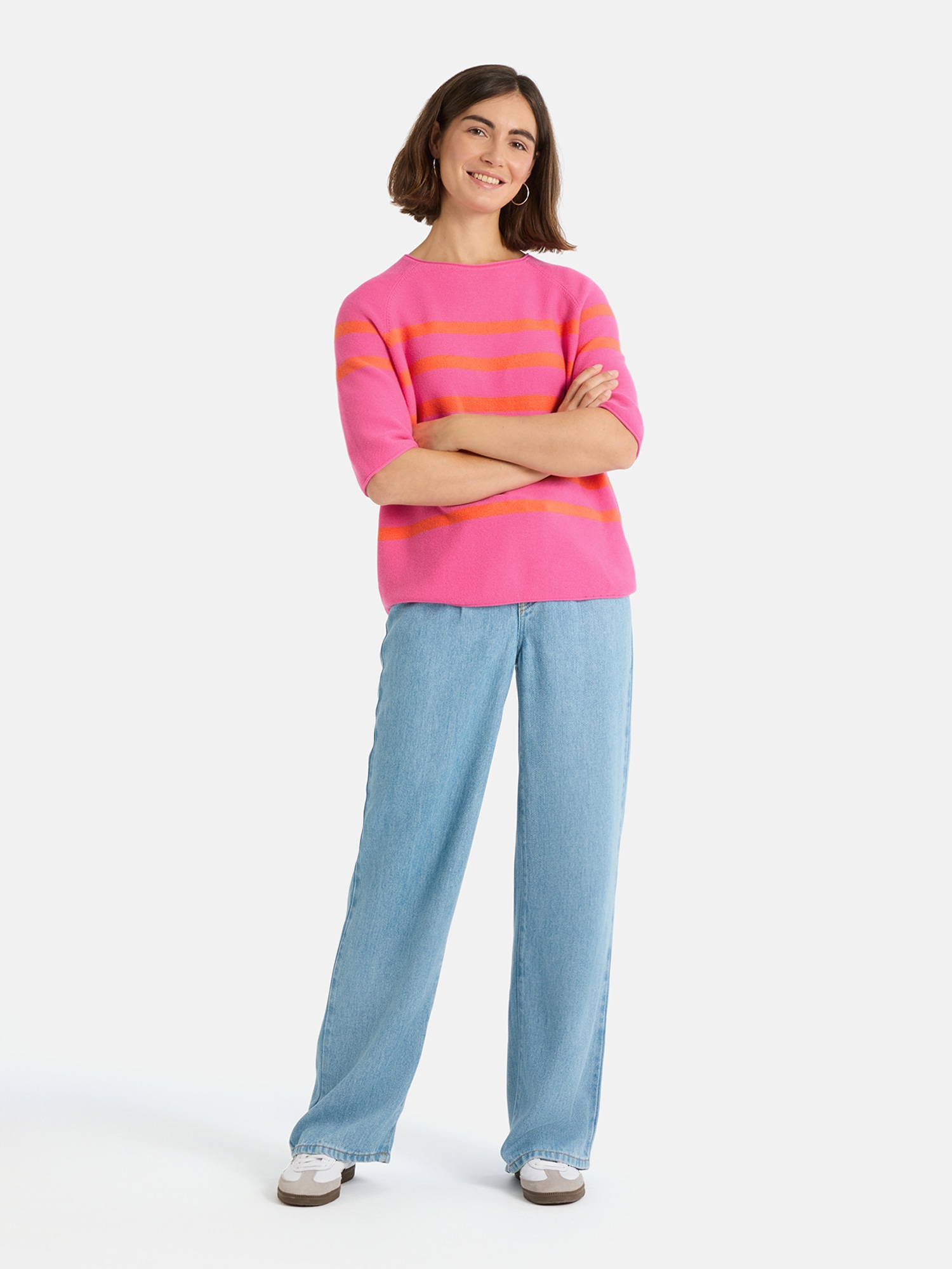 Lieblingsstück Kurzarmpullover »KlerariEP« Halbarm mit Rundhals, gestreift