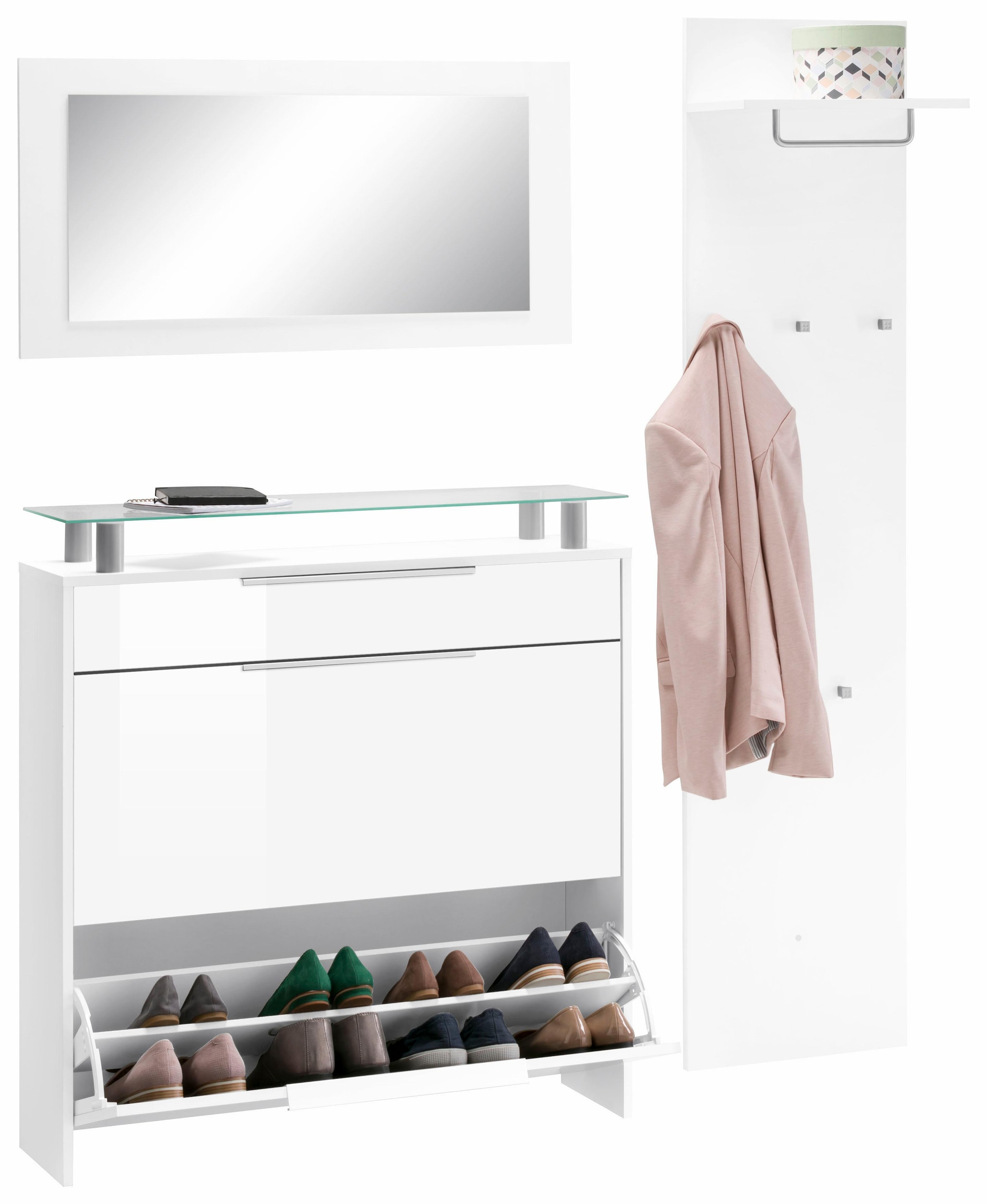 Image of borchardt Möbel Garderoben-Set »Oliva«, (Set, 3 St.), hängender Schuhschrank bei Ackermann Versand Schweiz