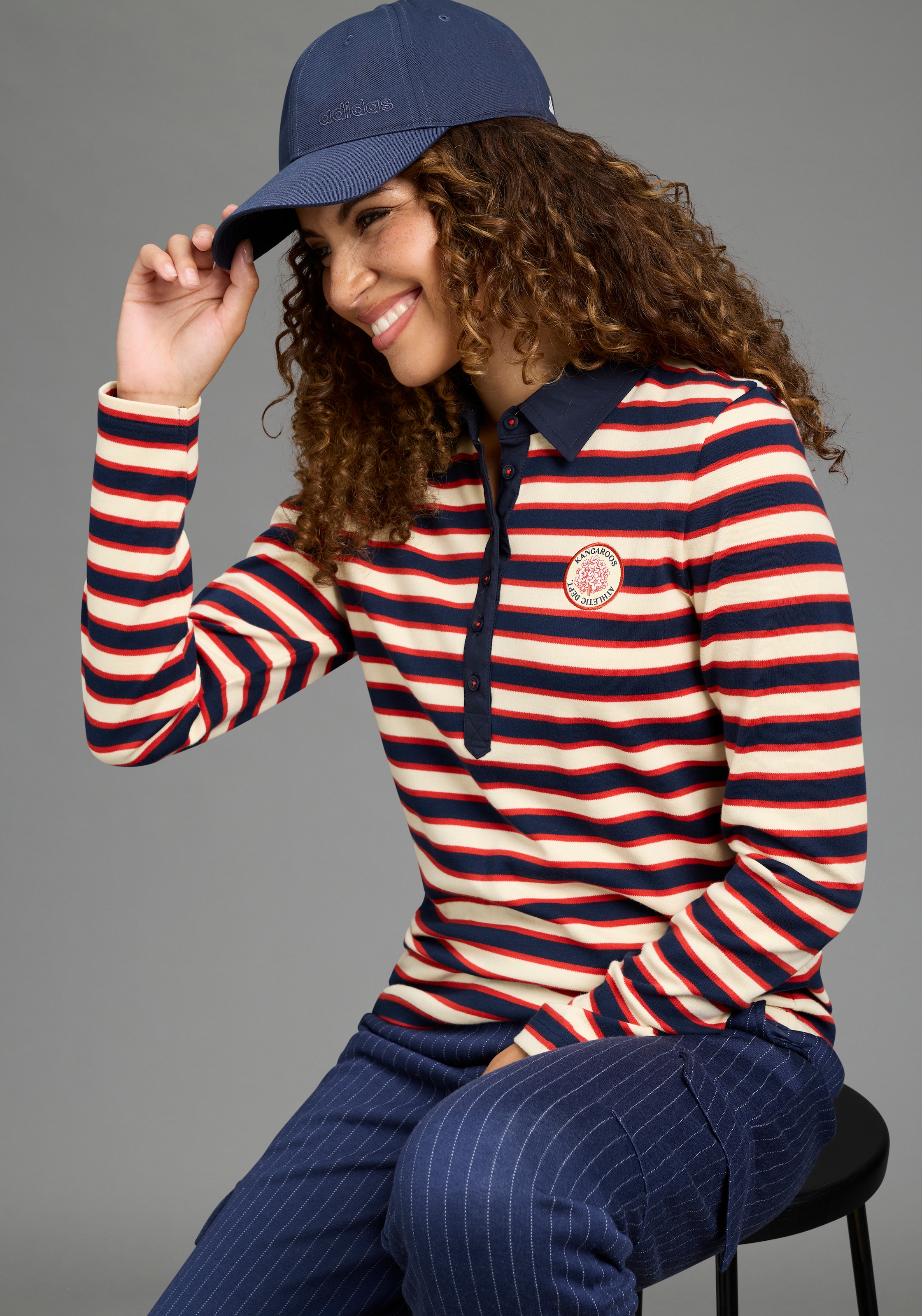 KangaROOS Polo avec col polo, coupe décontractée, en matière interlock