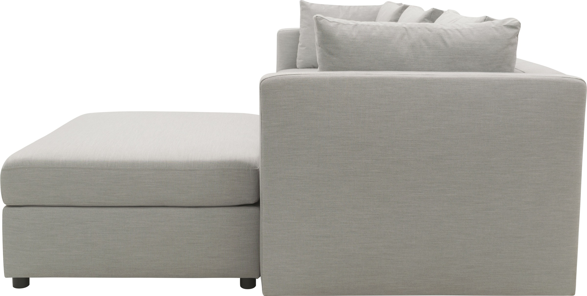 DOMO collection Ecksofa »Solskin, individuell erweiterbar/kombinierbar L-Form« mit losen Kissen. Rücken- und Seitenteile als Stecksystem.