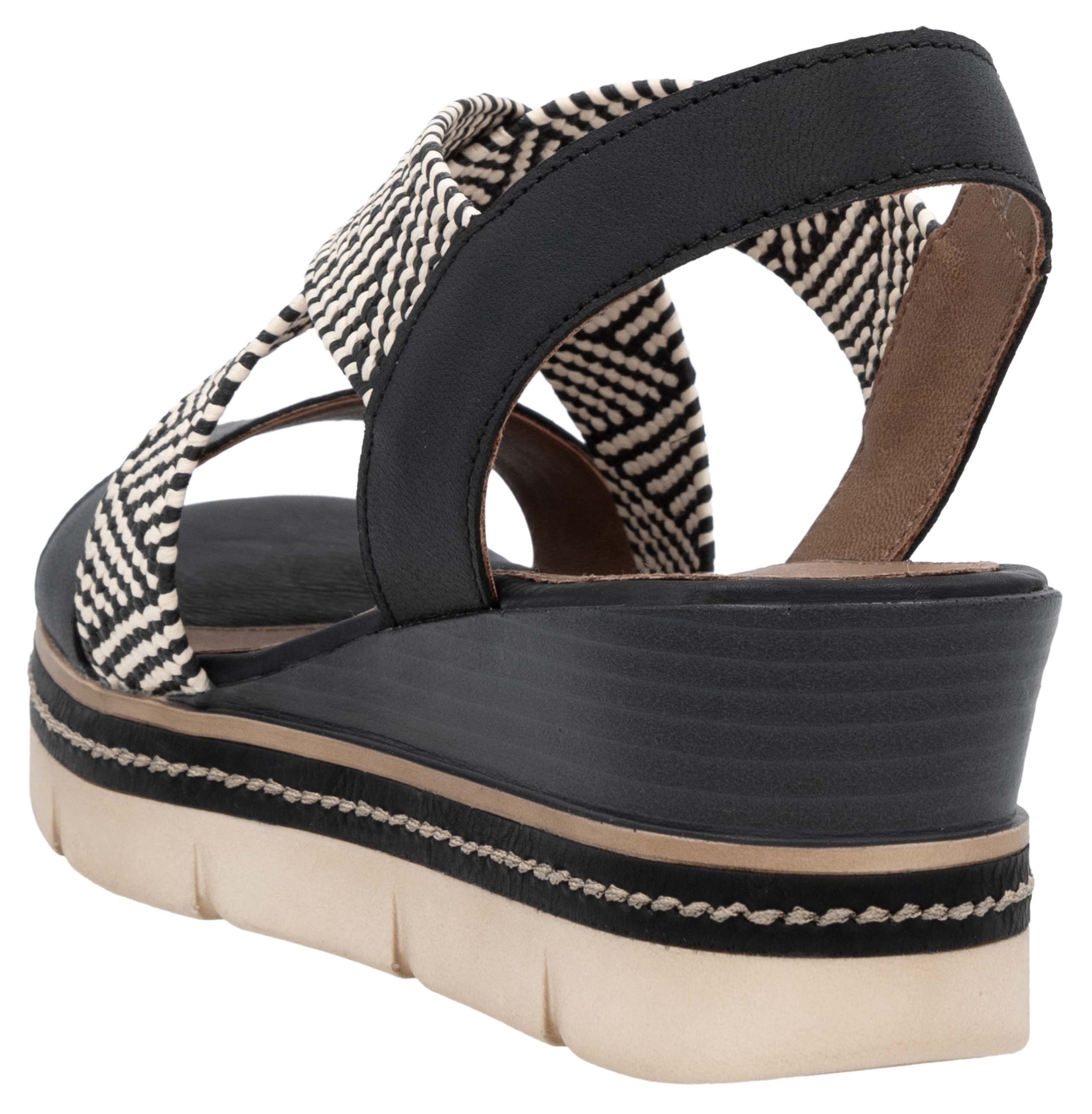 Remonte Sandales compensées  , Riemchensandale, Sommerschuh, Bequemschuh mit Muster