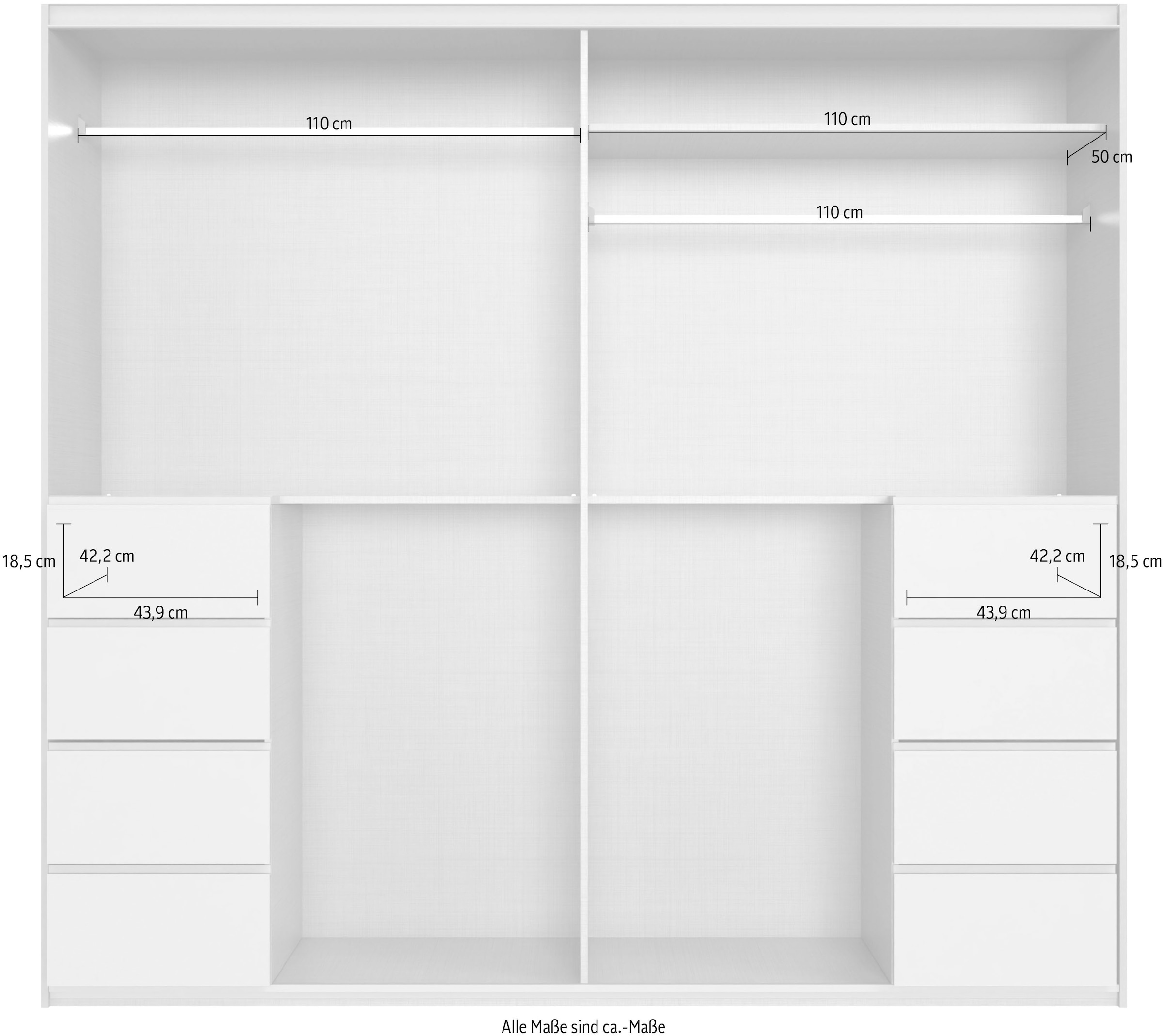 Wimex Armoire à portes coulissantes »Bali in den Breiten 225cm & 270cm, Kleiderschrank mit Glaselement« Schrank mit 3 Türen, in den Farben: grafit oder saharagrau erhältlich