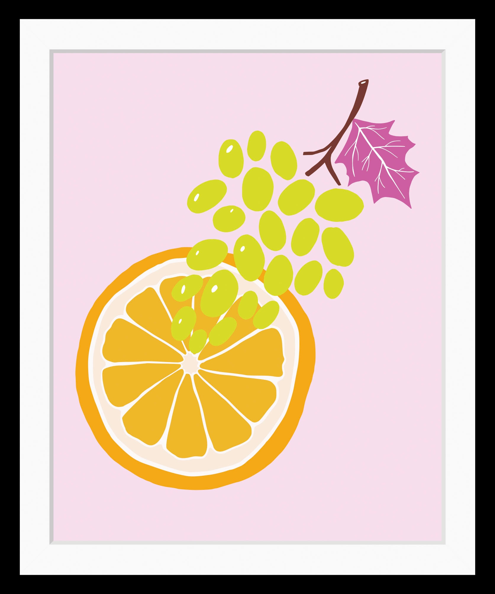 Image of queence Bild "Elif" Essen Figuren Kunst Lebensmittel Obst Obst Bilder 1 Stk. tlg. HD Premium Poster-Druck inkl. Holzrahmen
