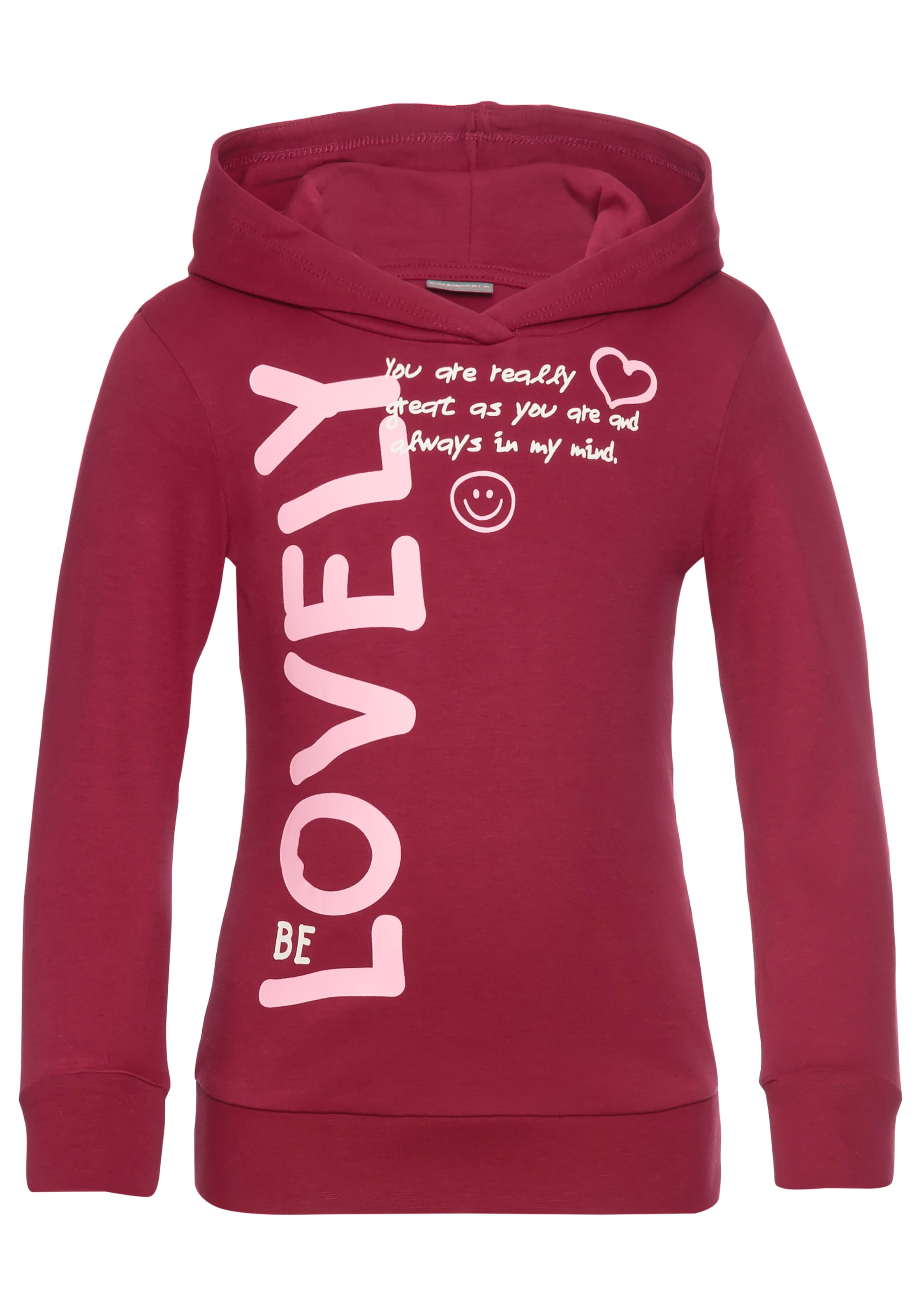 KIDSWORLD Langarmshirt »LOVELY - Print«, in längerer Form