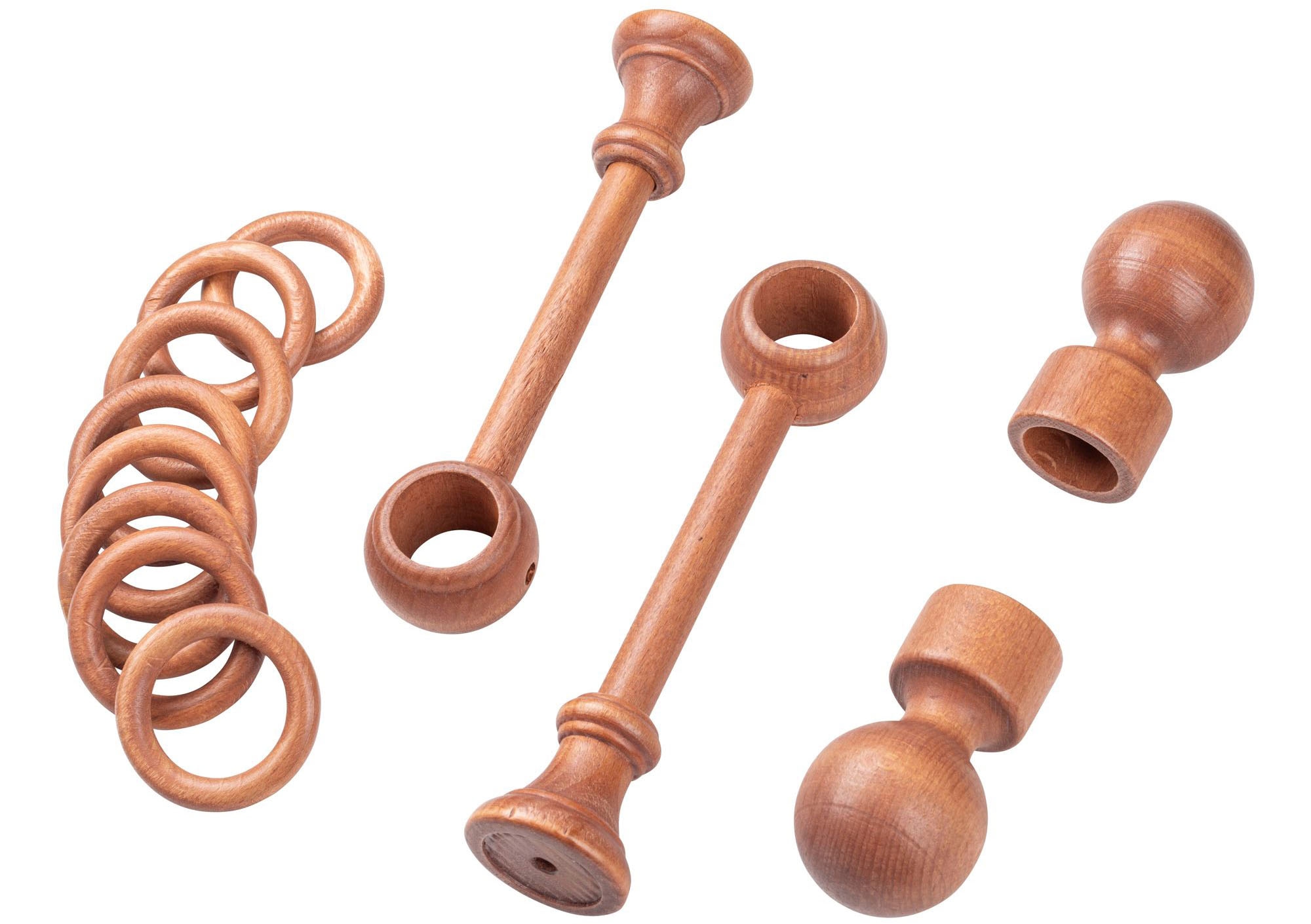 SN DECO GROUP Gardinenstange »Giro«, 1 läufig-läufig, Fixmass, 28 mm, Holz, verschiedene Längen und Farben, Komplettset