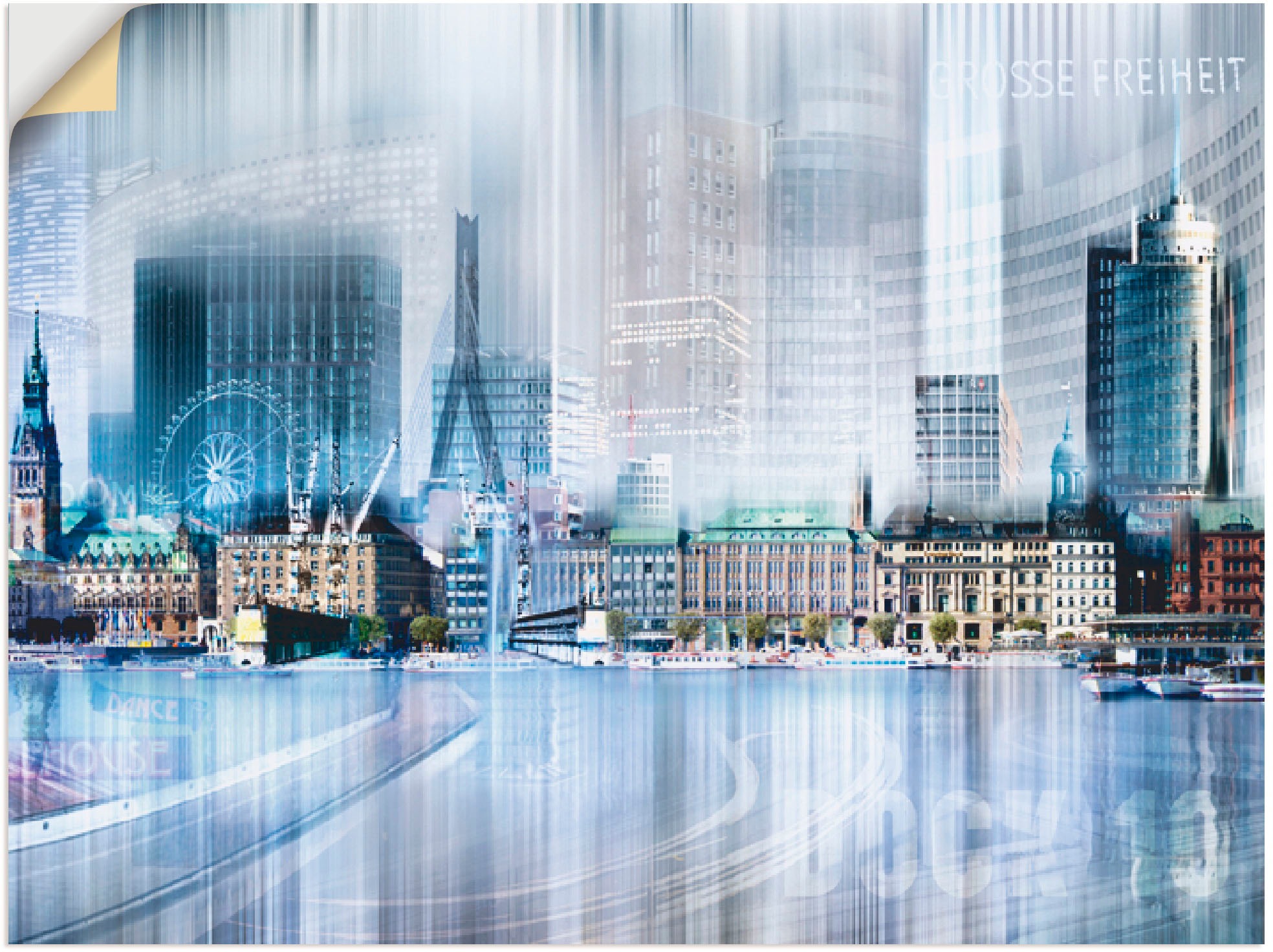 Image of Artland Wandbild »Hamburg Skyline Collage I«, Deutschland, (1 St.), in vielen Grössen & Produktarten -Leinwandbild, Poster, Wandaufkleber / Wandtattoo auch für Badezimmer geeignet bei Ackermann Versand Schweiz