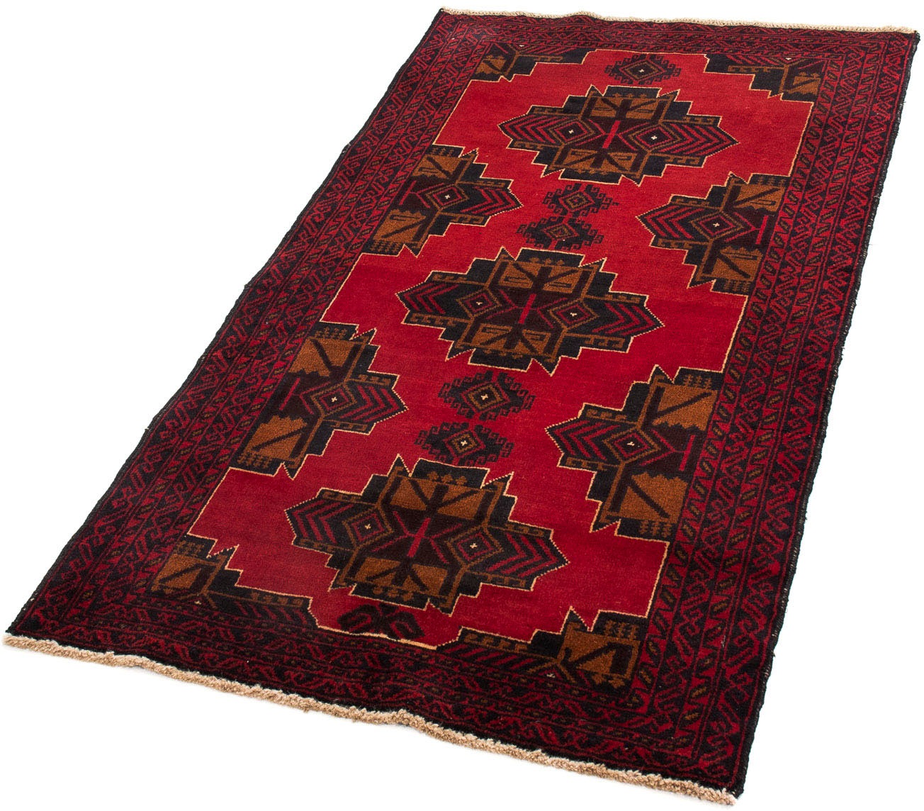 Image of morgenland Orientteppich »Belutsch - 147 x 82 cm - dunkelrot«, rechteckig, 8 mm Höhe, Wohnzimmer, Handgeknüpft, Einzelstück mit Zertifikat bei Ackermann Versand Schweiz