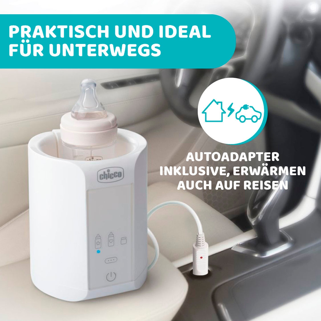 Chicco Flaschenwärmer »Zuhause/Unterwegs« inkl. Adapter für das Auto