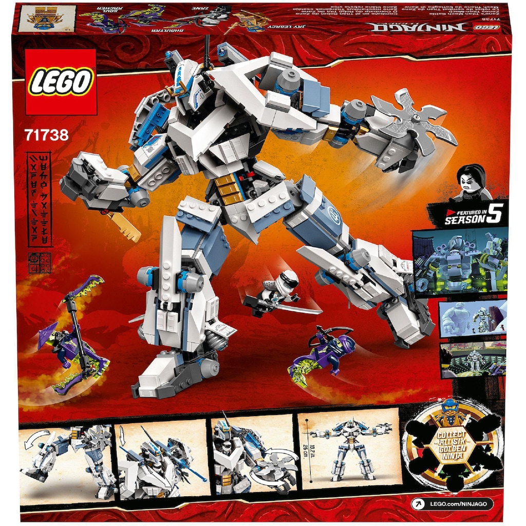 LEGO® Konstruktionsspielsteine »Zanes Titan-Mech (71738), LEGO® NINJAGO®«, (840 St.)