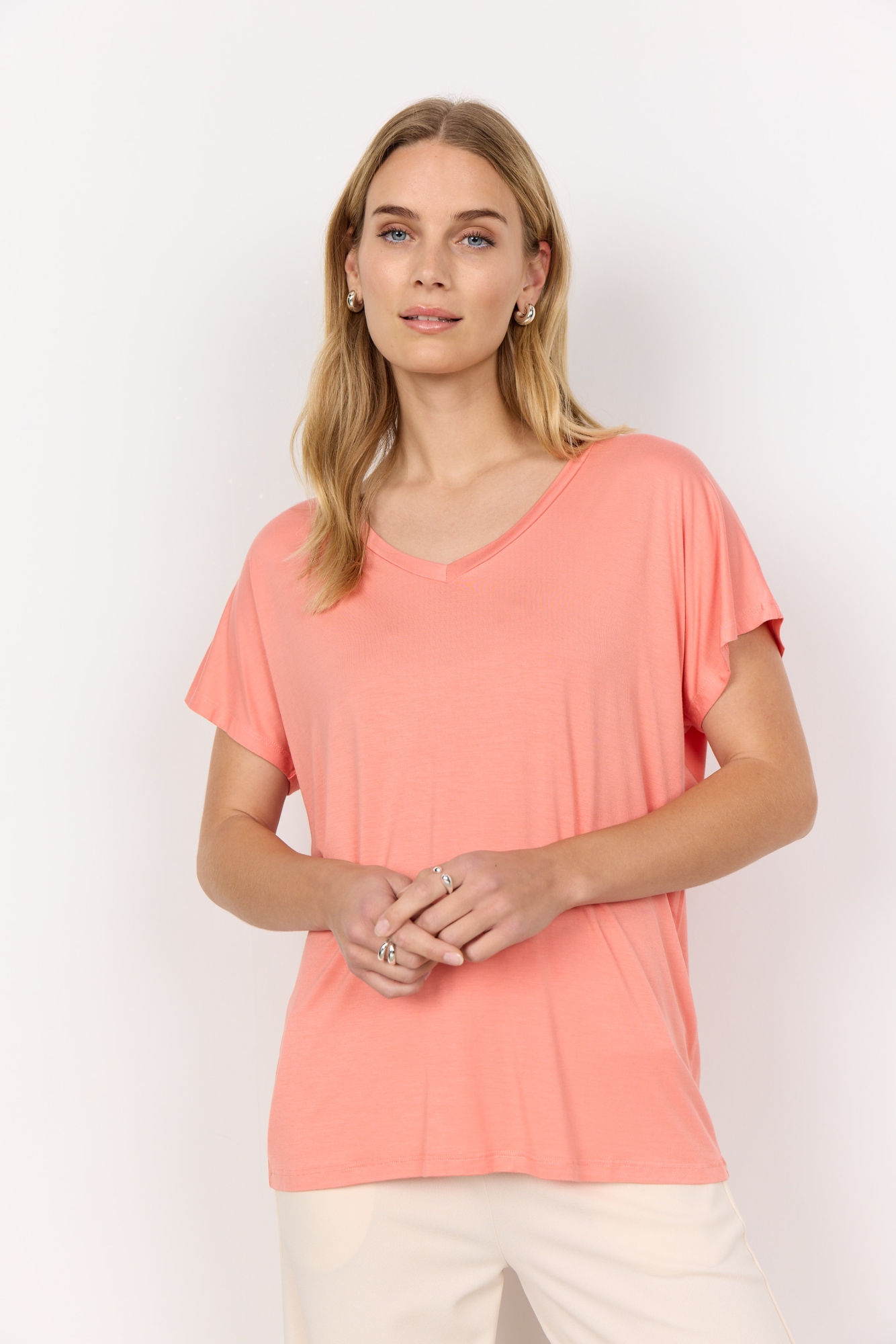 Image of soyaconcept V-Shirt "SC-MARICA 32" aus Viskosemischung mit Lyocell und Elasthan, Regular Fit